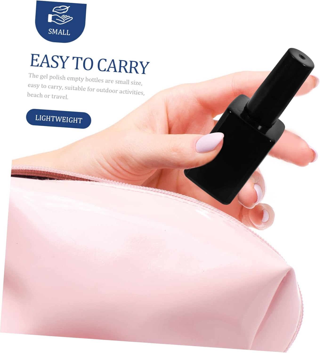 LRXIYODE 6Pcs Small Glass Nail Polish Bottles Armor Bottle Brush for Uv Gel Polish Refill image number 6