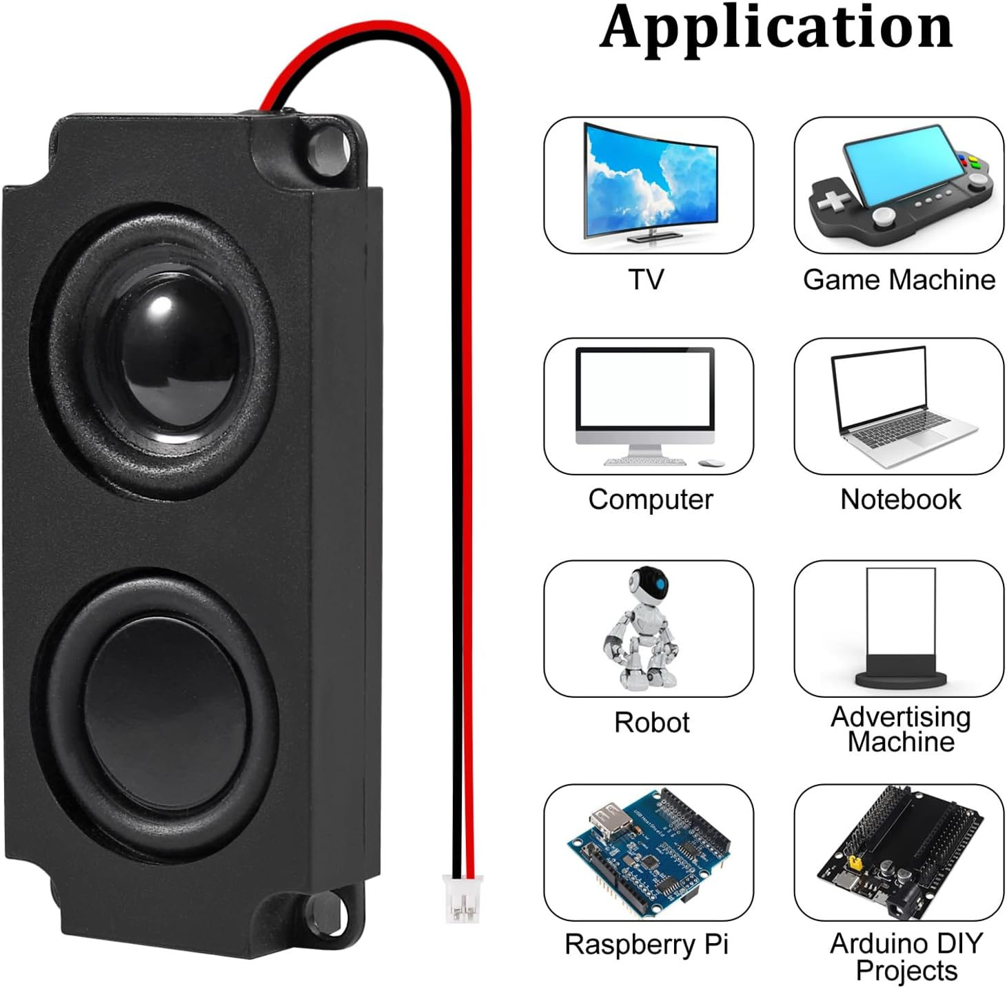 2Pcs 5W 8 Ohm Speaker Double Cavity 5 Watt Mini Speaker Full-Range Advertising Machine Loudspeaker 3.3V 5V with Jst-Ph2.5Mm 2 Pin Interface for Electronic Projects - 2Pcs Speaker image number 5