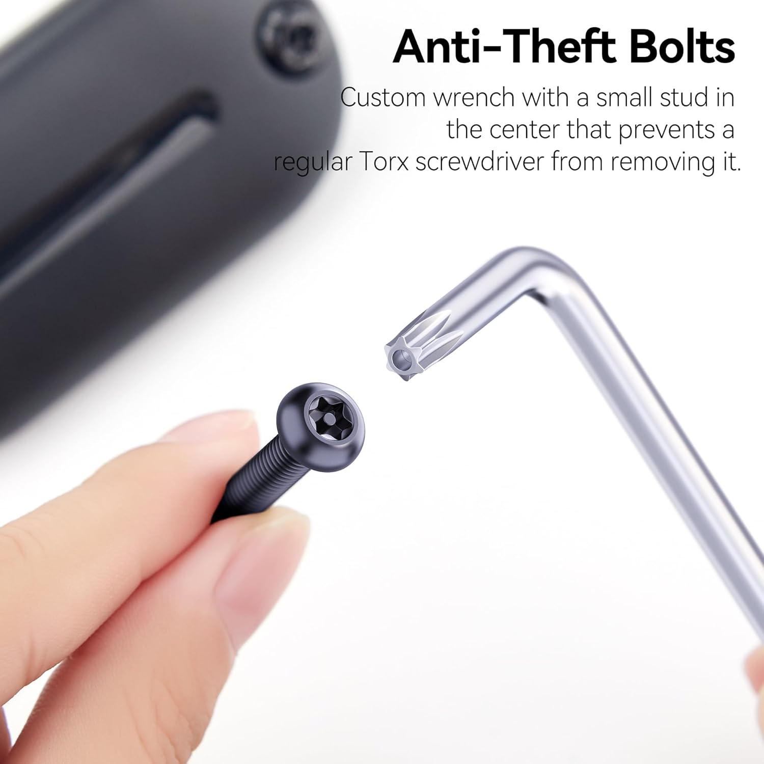 For Airtag Bike Mount,Waterproof Bike GPS Tracker Case for Apple Airtags,Anti-Theft Airtag Holder for Bicycle,Hidden under Bottle Cage, Extended M5 Black Safety Screws with Driver image number 3