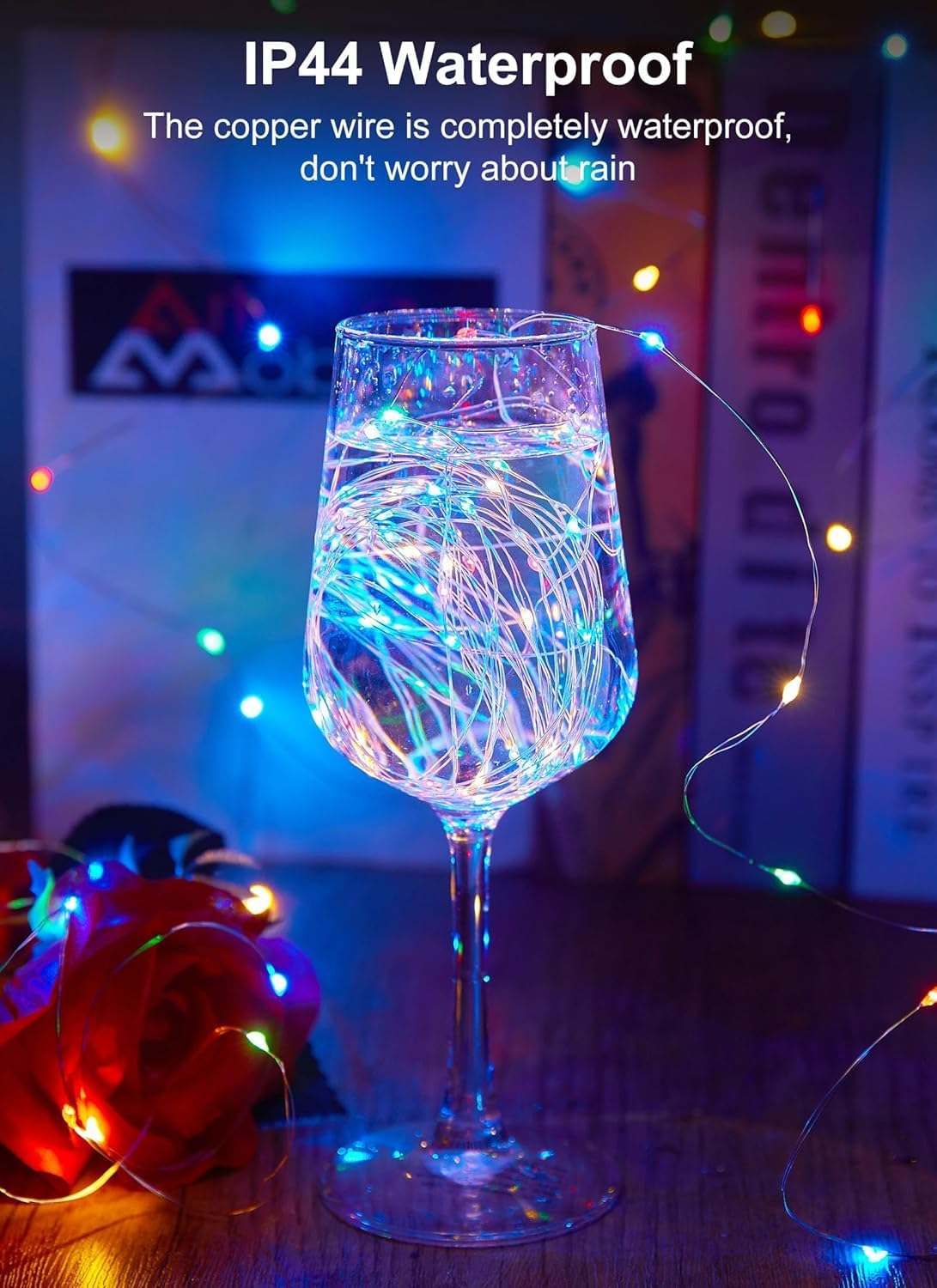 2Pack 10M 100LED Fairy Lights Battery Operated with Remote, String Lights Battery Powered Led Twinkle Fairy Lights, Firefly Starry String Lights DIY Party Wedding Christmas Decoration (Colored) image number 3