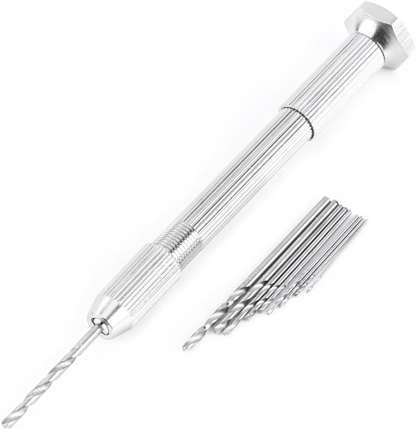 0.3-3.0Mm Mini Hand Drill with 10Pcs 0.8-3.0Mm Twist Drill Bits Set Wood Bodhi Plastic Drilling Kit 11Pcs Hand Twist Drill Set image number 2