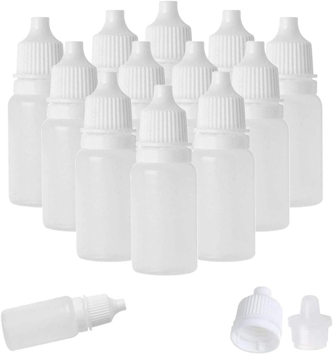 50Pcs 50Ml Plastic Empty Squeezable Dropper Bottles Eye Liquid Dropper Lab Sample Refillable Containers with Childproof Cap image number 2