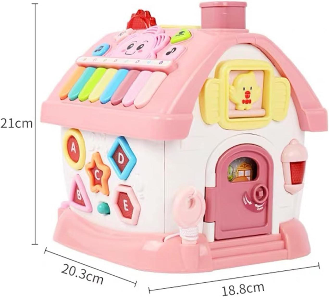Toys for 1+ Year Old Girls, Montessori Toddlers Toys with Sound/Lights/Music/Clock/Telephone/Car 8 in 1 Multi-Functional House, Early Educational Birthday Girl and Boy image number 2