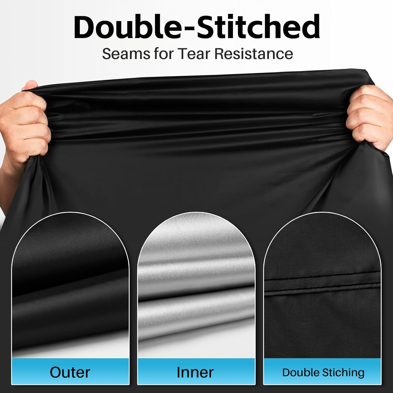 Vivva Waterproof Motorcycle Cover &ndash; Heavy Duty Uv-Resistant Outdoor Motorbike Cover with Windproof Buckle, Lock Holes & Ventilation &ndash; All-Weather Protection for Most Bikes & Scooters image number 3