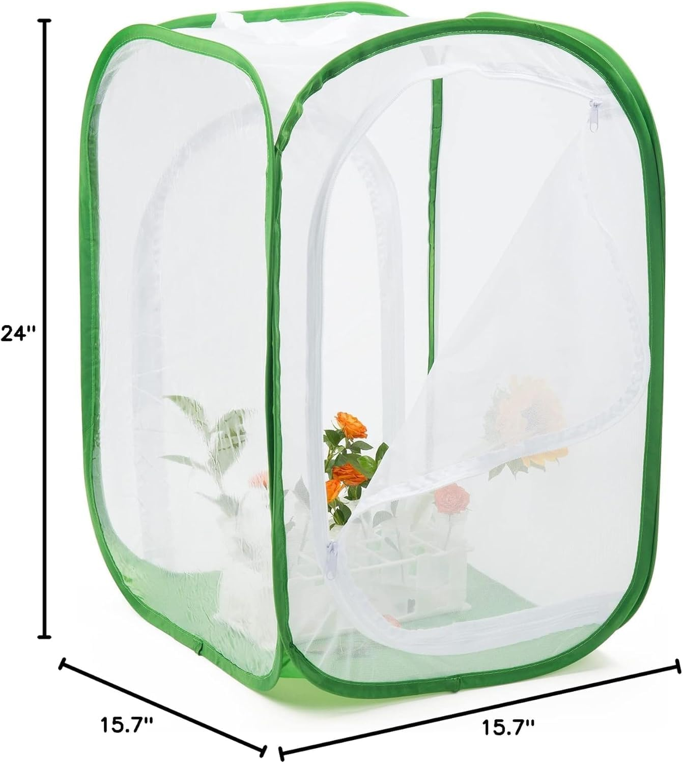 WADY Portable Insect Mesh Cage Small Butterfly Habitat & Caterpillar Enclosure with Carry Handle, Easy to Observe Bug Terrarium, Critter Cage (60X40X40Cm) - 30 X 30 X 30 Cm image number 7