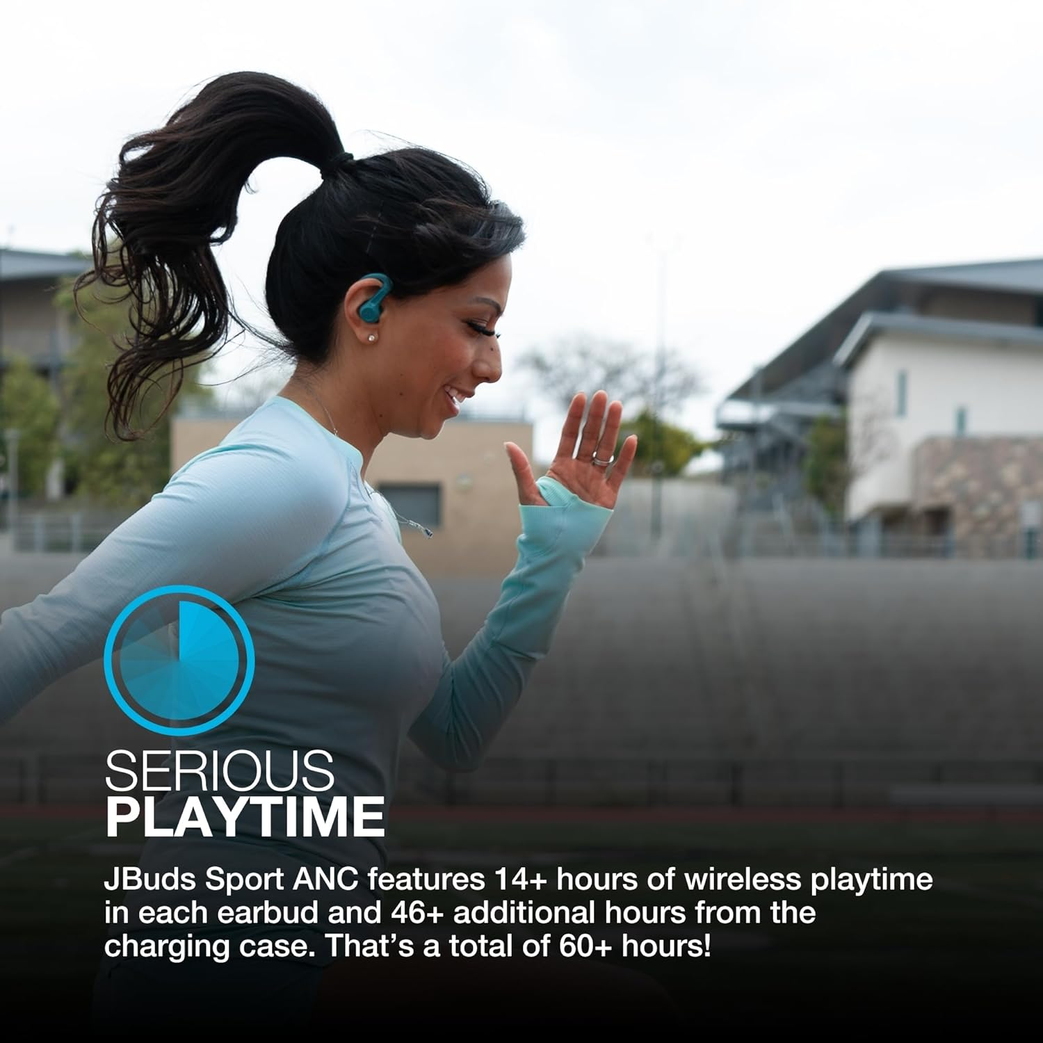 Jlab Jbuds Sport ANC 4 True Wireless Bluetooth Earbuds + Charging Case, Teal, Swipe + Touch Controls, Hybrid Active Noise Cancelation, Multipoint Connect, Customized Settings App image number 6