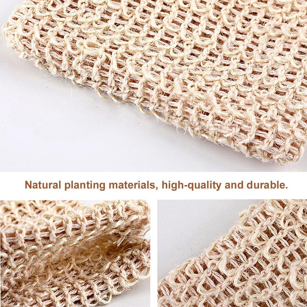 10 Pack Natural Sisal Soap Saver Bag Zero Waste Mesh Bar Soap Loofah Holder Pouch for Shower (10 Pack Yellow) image number 1