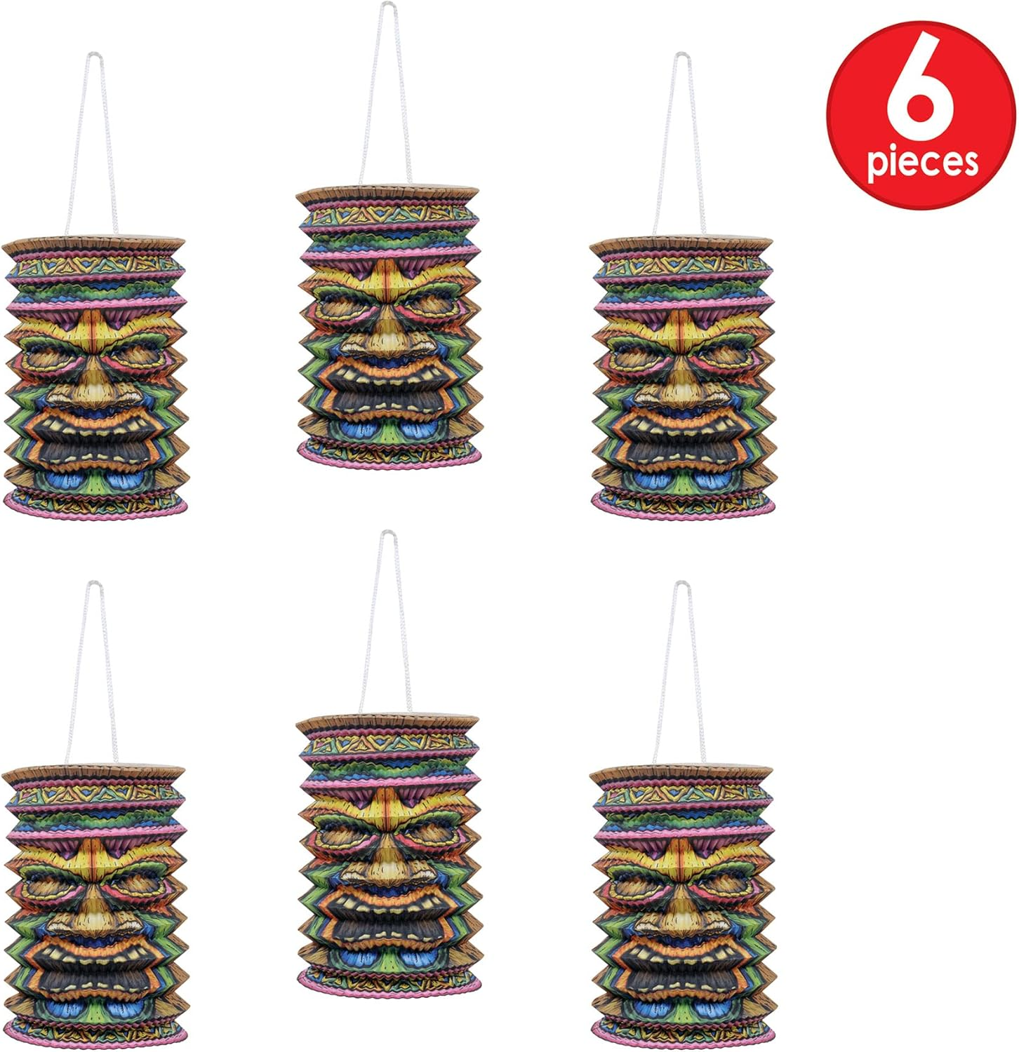 Tiki Paper Lanterns Pack of 2 image number 1