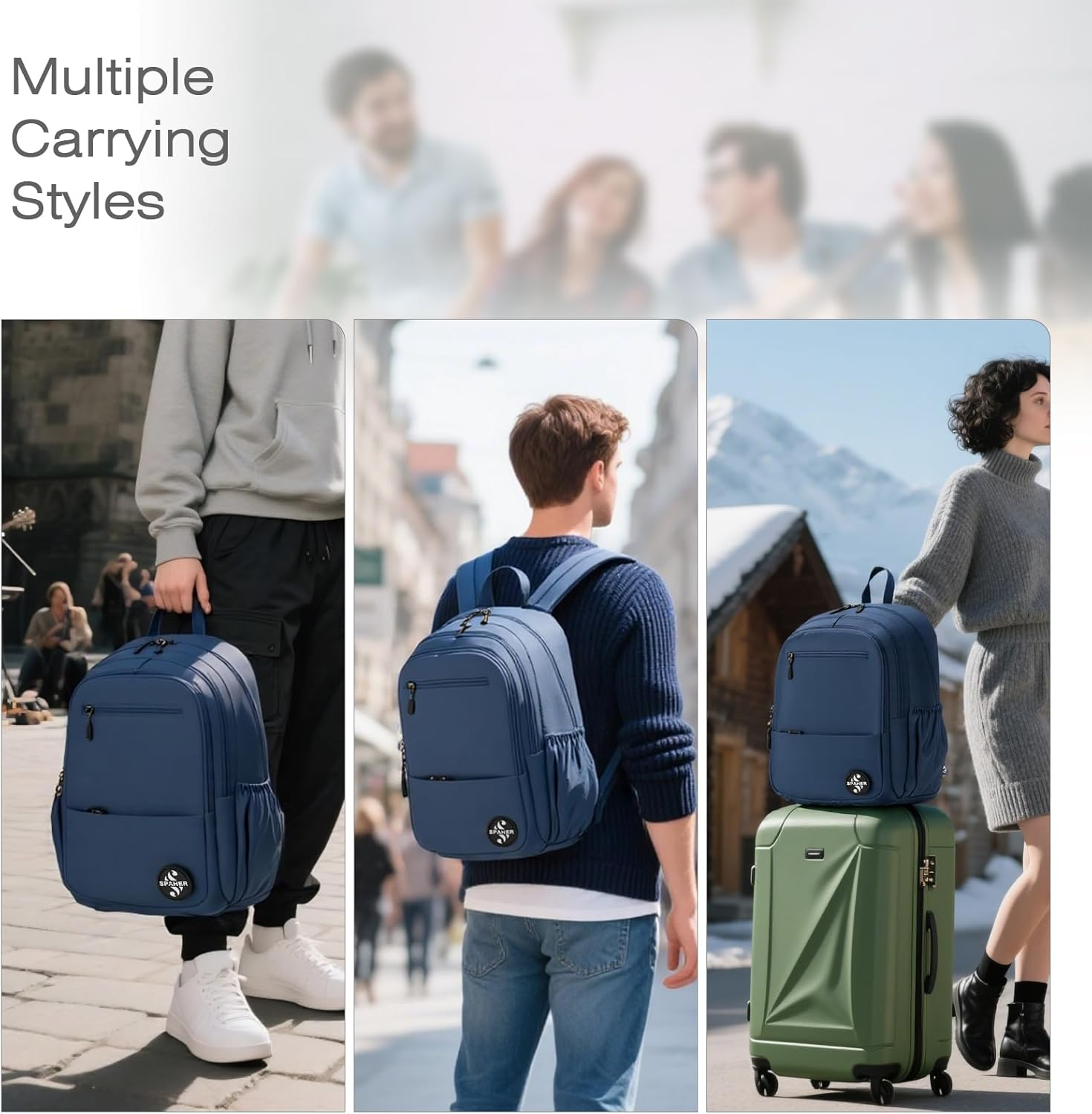 SPAHER Underseat Cabin Bags Wizzair 40X30X20 School Travel Backpack for Women Men School Bags Carry on Luggage Backpack Waterproof Casual Sports Backpack Daypack 25L image number 5