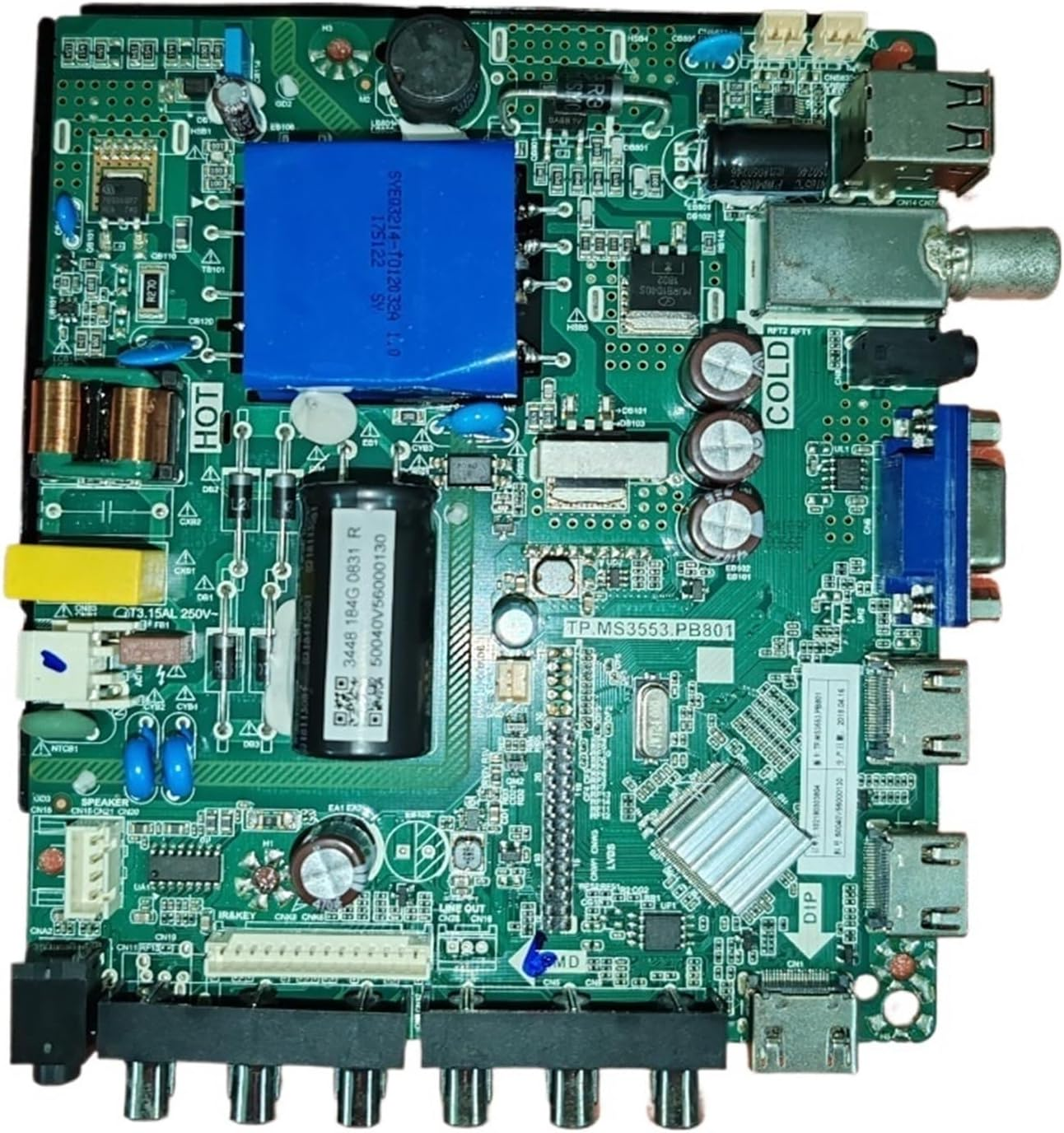 TP.MS3553.PB801 ，Compatible for Haier， TV Motherboard Physical Photo, Tested, Three Different Transformer Specifications V56C(Green Transformer)