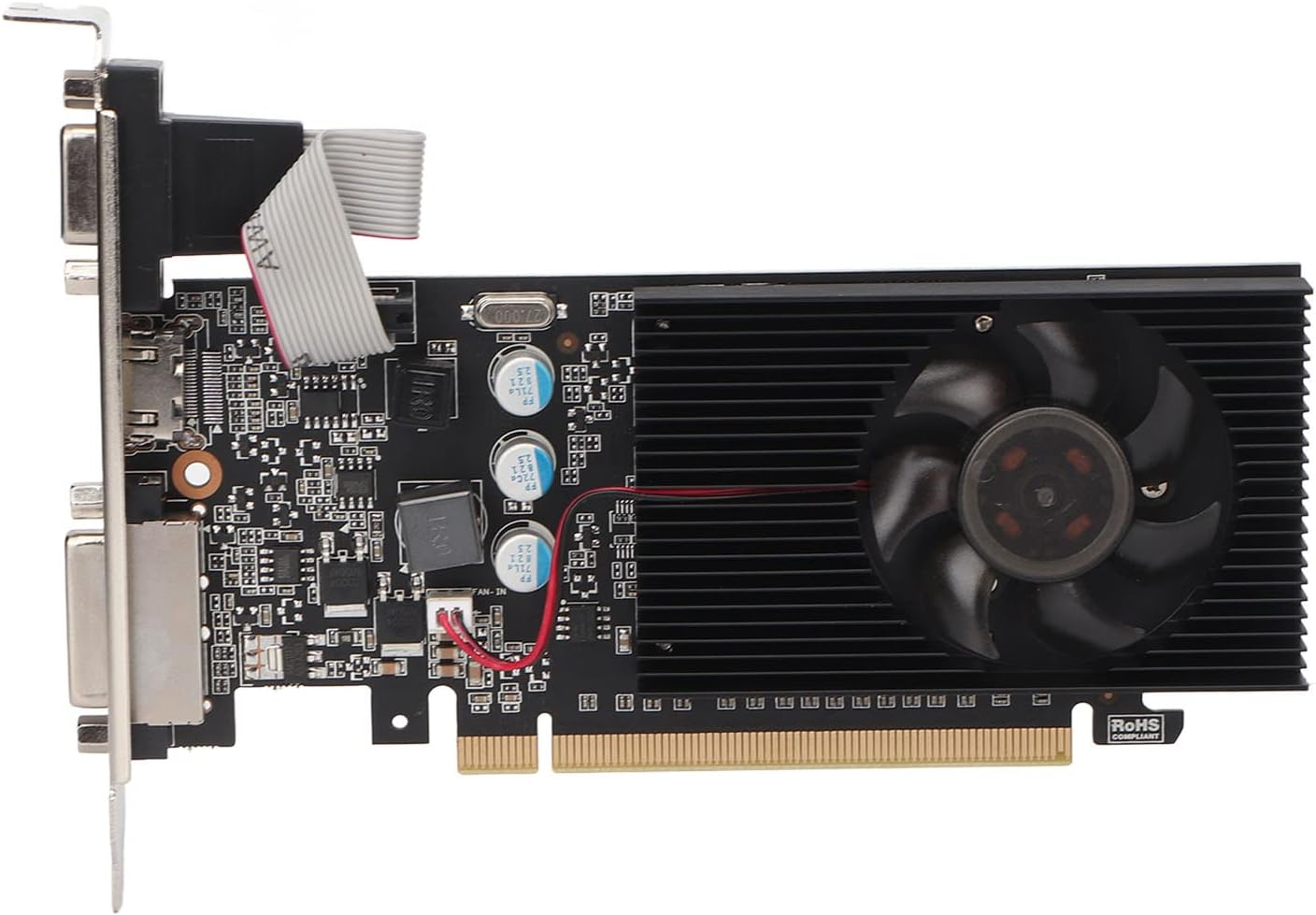 Graphics Card, GT610 2GB DDR3 64 Bit Gaming Graphic Cards with Low Noise, PCI Express X16 Computer Graphic Cards for Desktop, 1000MHZ Core Frequency (GT610 2GD3 64BI) image number 1