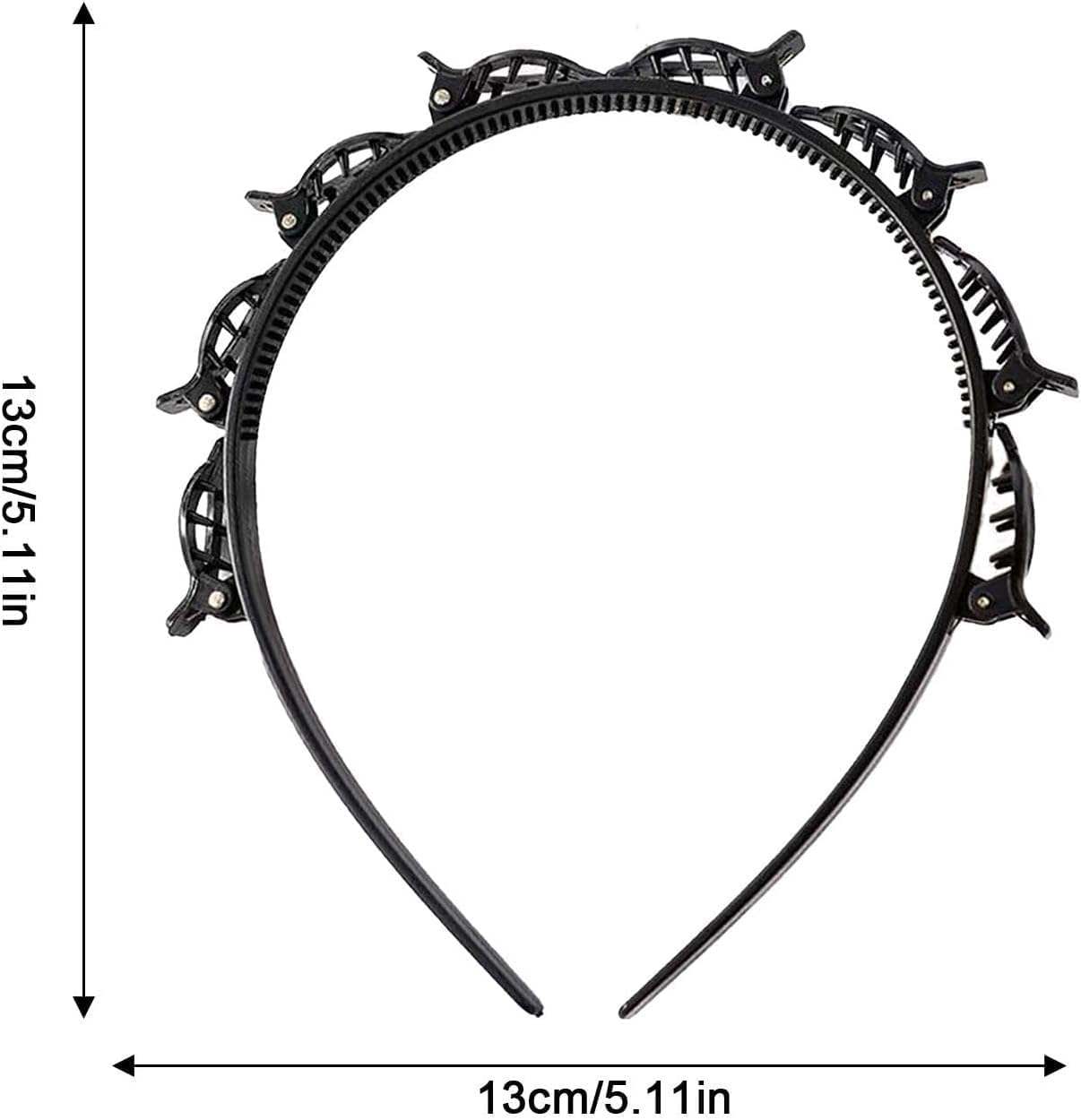 2Pcs Bangs Hairstyle Twist Hairpin Headbands,Bangs Hairstyle Hairpin Twist and Clip Headband,Double Twist Headband Bangs Headband,Double Layer Bangs Hairstyle Headband with Clip Braided Hairband image number 6