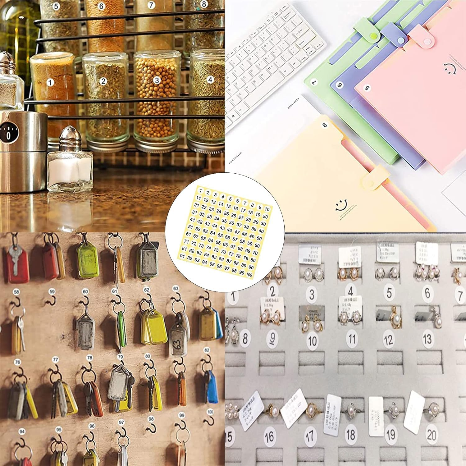 100 Sheets Number Stickers 1-100, Inventory Number Sticker Small round Labels Inventory/Storage Organizing Stickers for Indoor Outdoor, Organizing, Boxes, Bins, Toolbox, Locker (White) image number 5