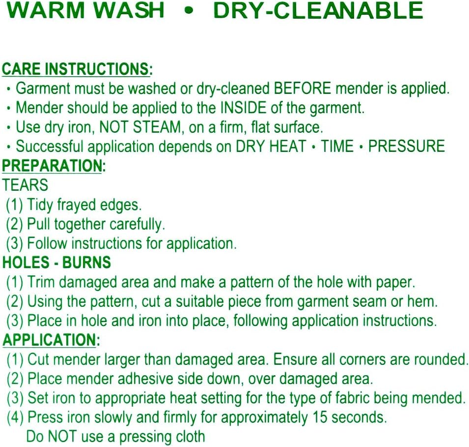 Sullivans Iron on Mender, 27 Cm Length X 7 Cm Width, White