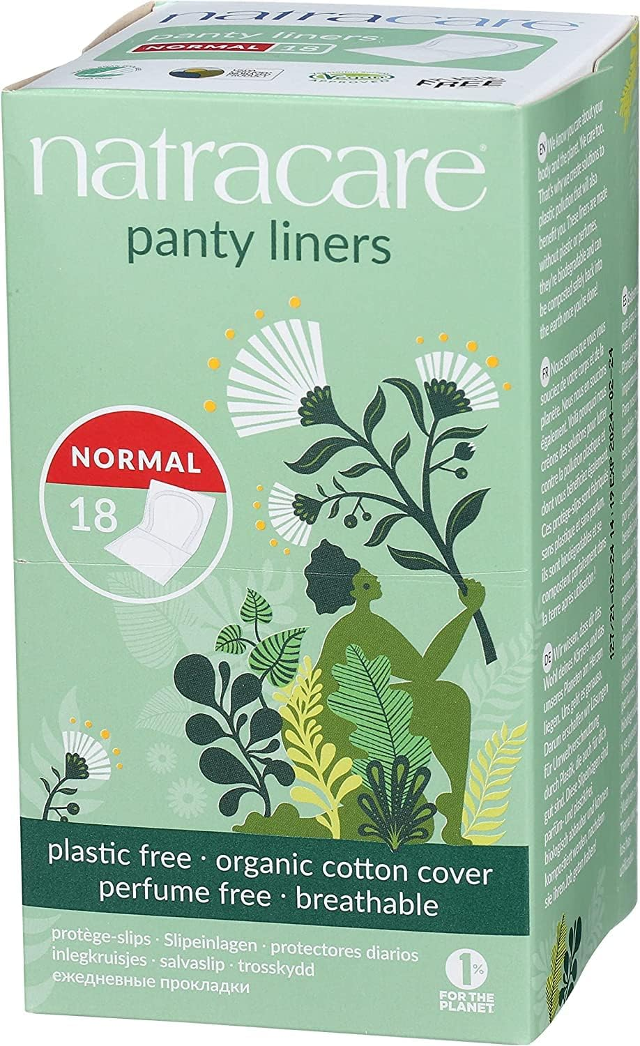 Natracare Panty Liner, Normal, Wrapped, 18 Ct - 3 Pack image number 2