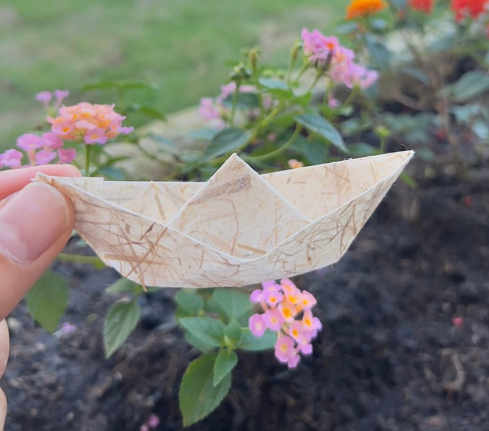 50 Sheets 6 X 6 Inches Natural Fiber Mulberry Paper Sheets Square Origami Paper Arts Folding Craft, Decoration Paper, Square Folding Paper for DIY Crafts (Mixed Colors Rice Straw Etc.,, 6 X 6)