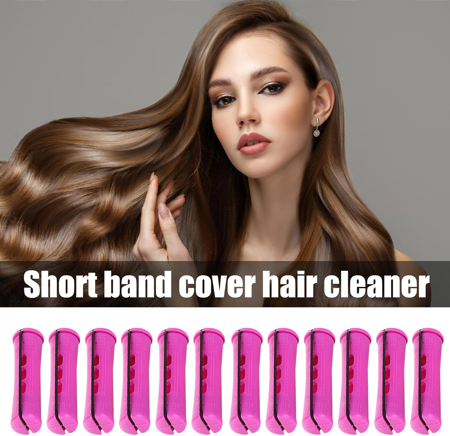 Heatless Hair Curler,12X Curling Rods with Rubber Bands - Heatless Styler for Women Night Home Use and Travel Friendly - Red image number 6