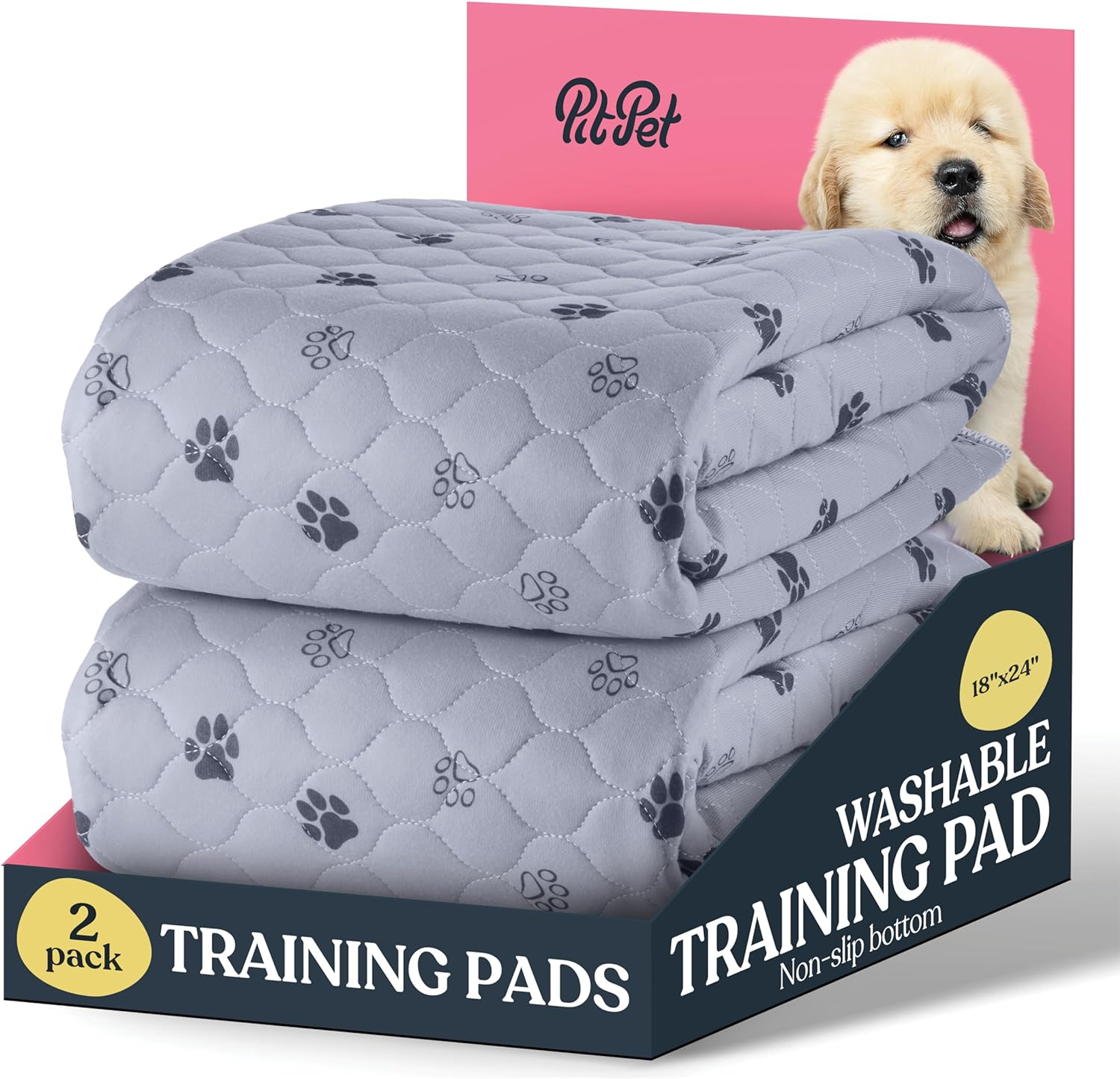 Super Absorbent Washable Pee Pads for Dogs - 2-Pack Superior Reusable Puppy Pads Pet Training Pads &ndash;100% Waterproof Dog Pee Pad Protects against Urine Leakage Non-Slip Grip Prevents Slipping& Bunching image number 4