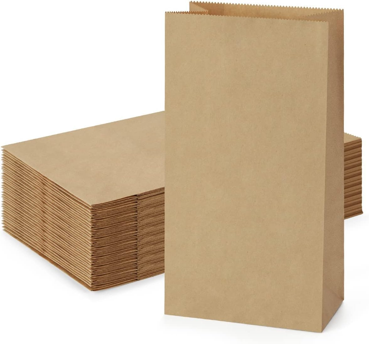 Large White Paper Bags for Snack Takeaway Bread Packaging, 15 X 9 X 28Cm Grocery Bags Sandwich Retail Gift Wrapping for Shopping Party Crafts Projects, 50 Pack image number 3