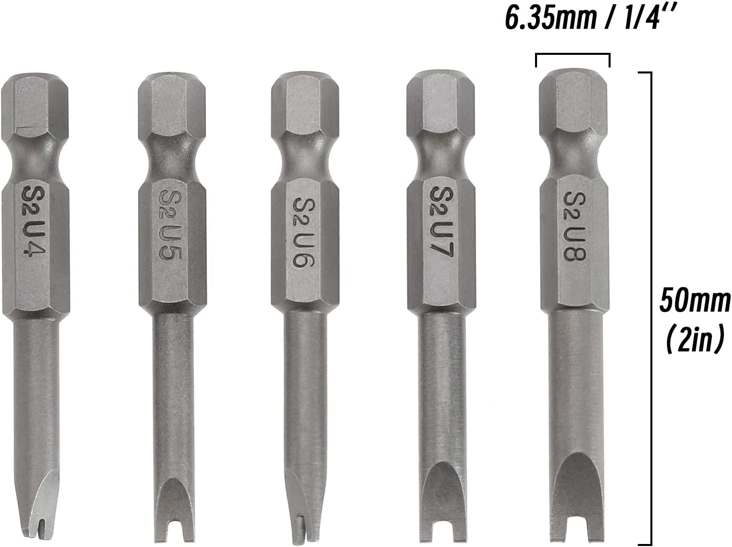 SING F LTD 5Pcs U-Shape Magnetic Screwdriver Bit Set U4 U5 U6 U7 U8 U-Shaped Drill Bit Accessories for Electric Screwdrivers Manual Screwdrivers Electric Drills image number 3