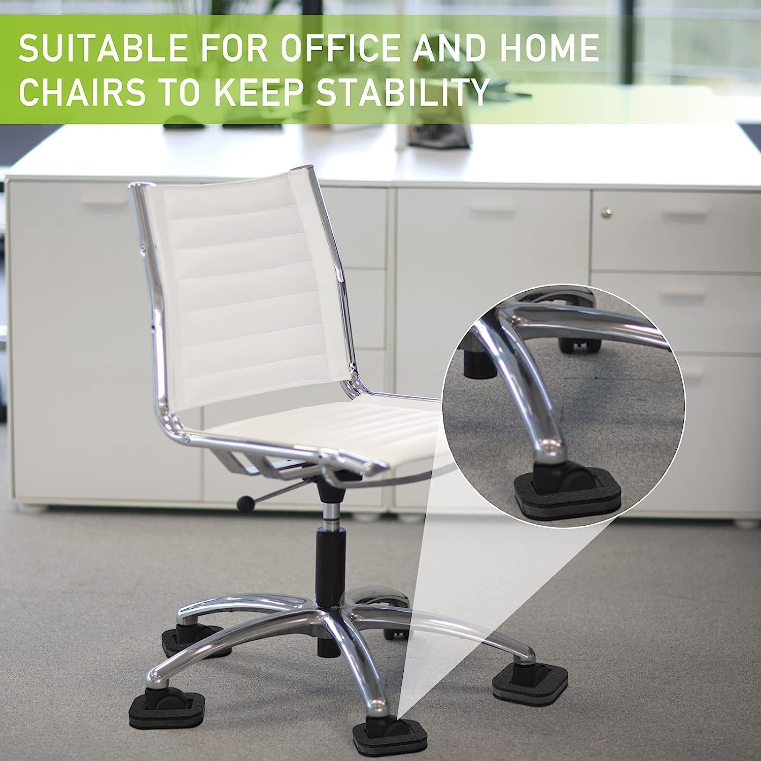 Felt Caster Cups Furniture Pads - 5Pcs for Carpet and Hard Floors - Anti-Sliding Bottom Office Chair Stopper for Wheels, Bed Wheel Protectors image number 2