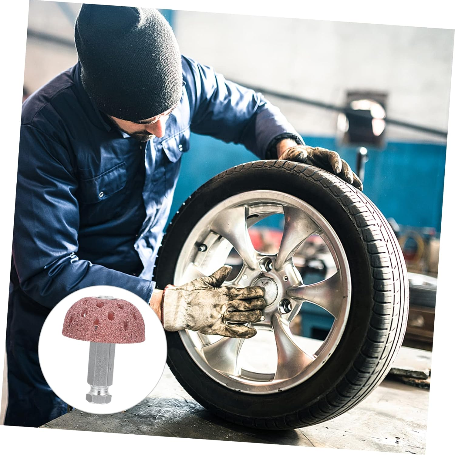 GLEAVI Tire Buffing Wheel High Strength Coarse Grit Polishing Wheel Tungsten Alloy Grinding Head Linking Rod image number 5