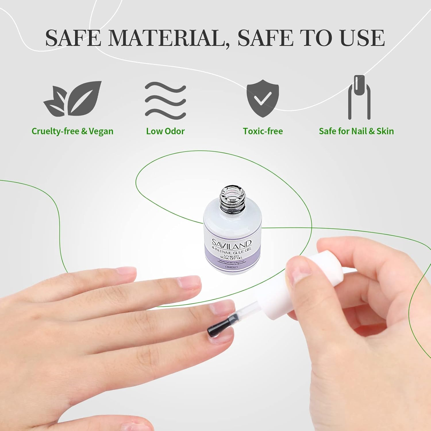 Saviland 2PCS Nail Glue Gel and U V Light for Nails &ndash; 15ML Multifunction Gel Nail Glue & Innovation U V Nail Lamp for Nails Extension Nails Kit Gel Nail Glue for Nails Tips Home DIY Salon Use image number 1