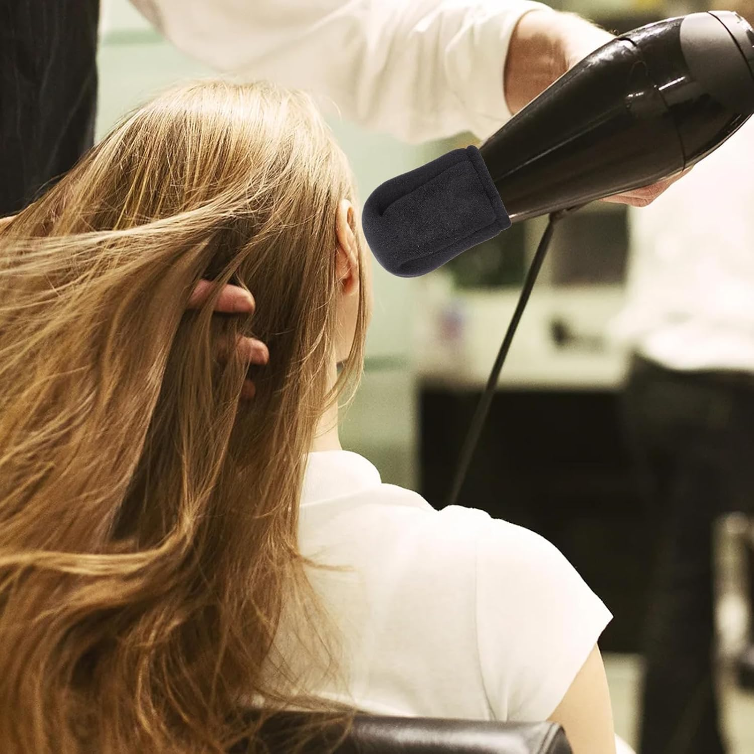 HDBHBH 2Pcs Hot Sock Diffuser for Hair Dryer, Compact Heat-Resistant & Reusable Foam Diffuser Cap, Black Foldable Sponge Universal Diffuser Attachment, Fits Most Hair Dryers image number 3