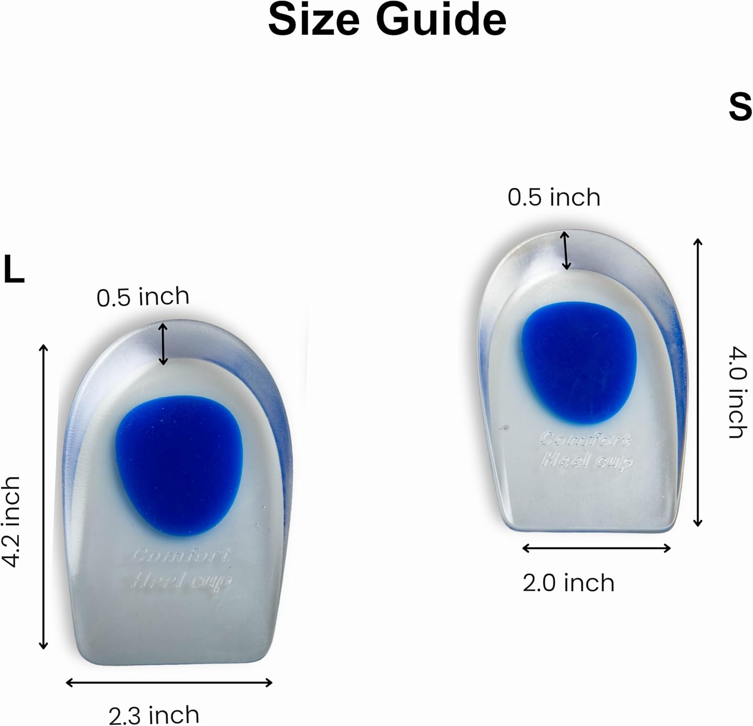 Wonder Care Gel Heel Cushion for Heel Pain Relief Women and Men | Silicone Heel Pad | Plantar Fascitis Inserts Heel Spur Pads| Achillies Heel Support| Cushion Heel Inserts | Small & Large, Pair 1 & 2 image number 2
