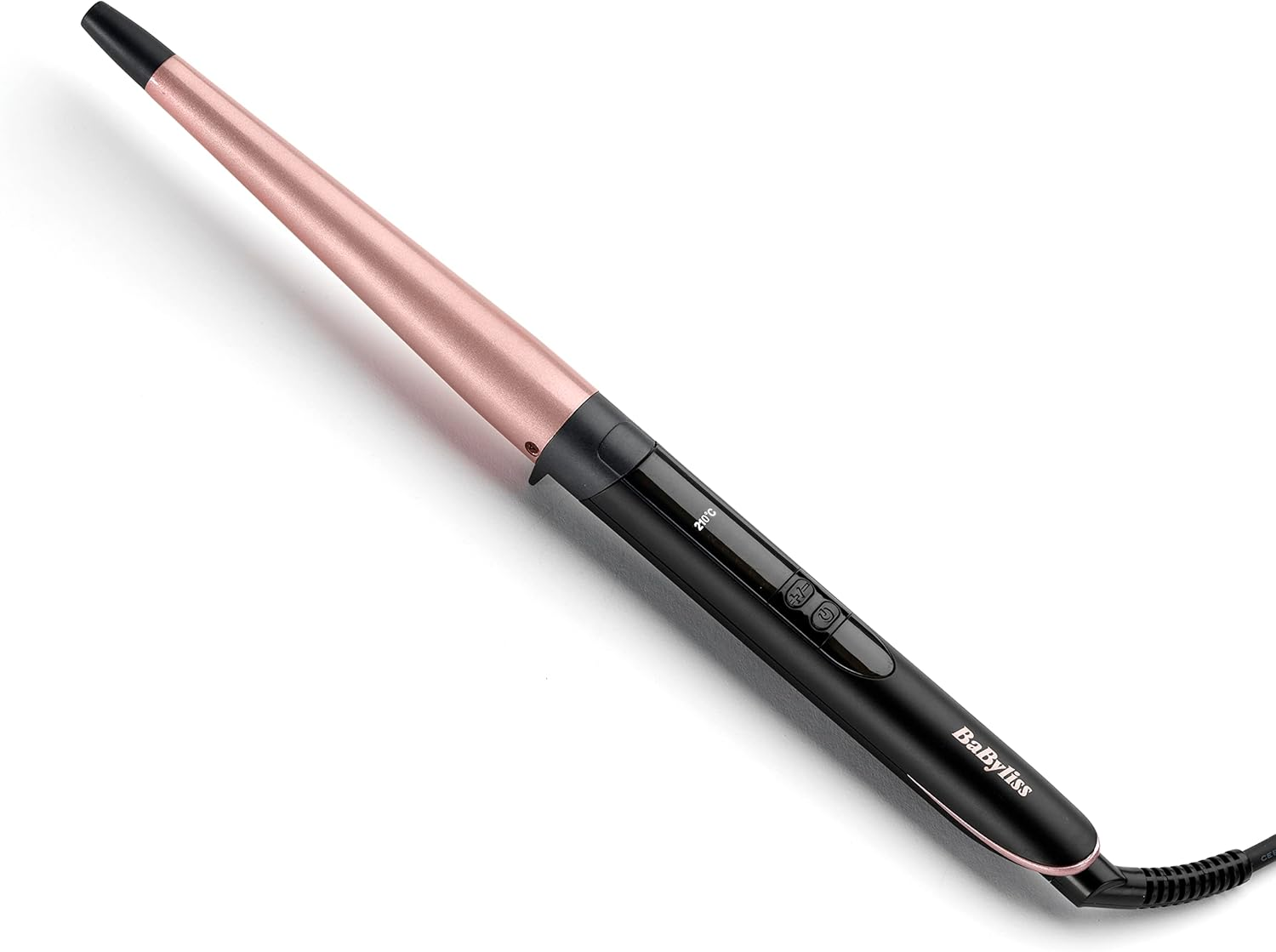 Babyliss Rose Quartz Conical Wand 13-25 Mm Conical Curling Iron for Natural Curls and Beach Waves, Pink Black, C454E image number 1