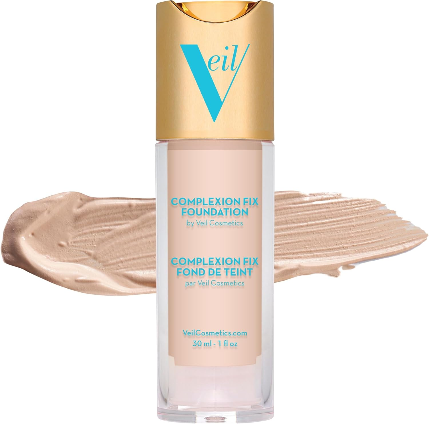 Veil Cosmetics Sunset Skin Liquid Foundation (2N) Makeup for All Skin Types | Vegan & Cruelty-Free | Oil Free | Paraben Free
