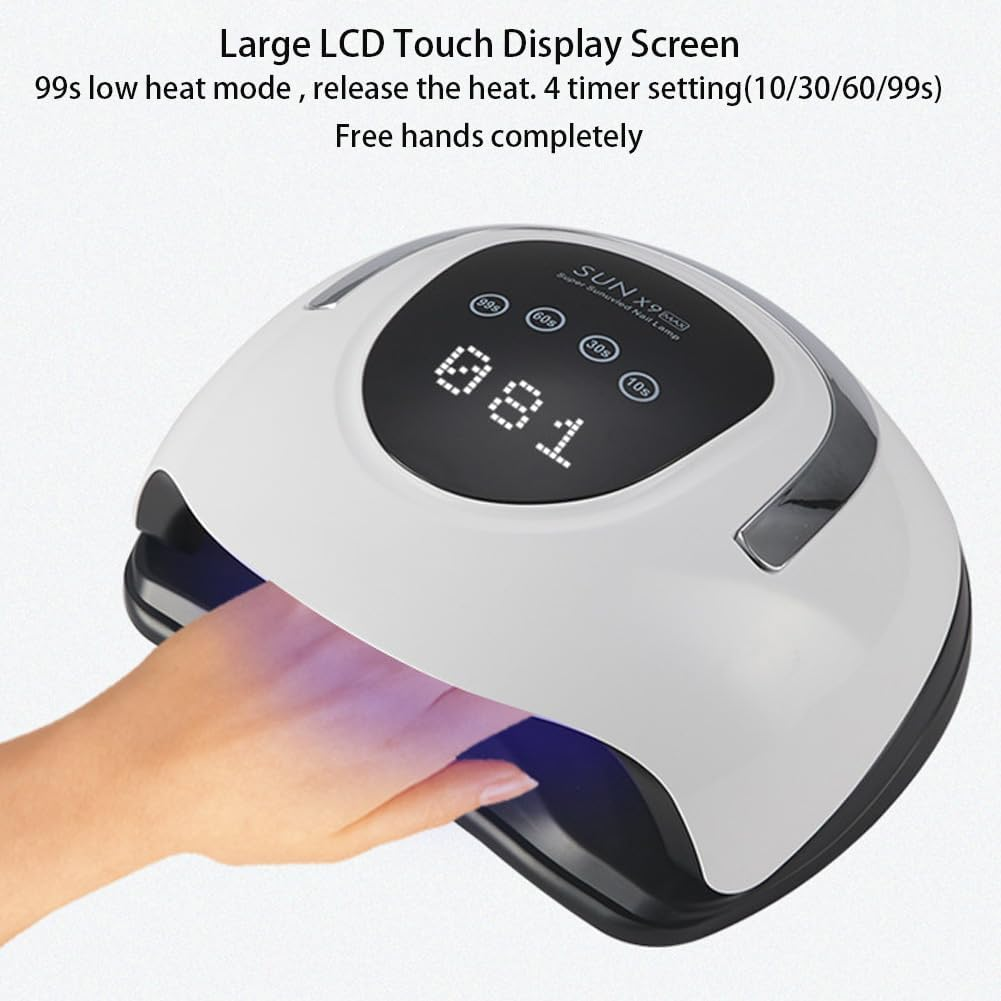 220W UV LED Nail Lamp,57 Lamp Gel Nail Polish Kit with UV Light for Nails,Profesional UV LED Nail Lamp with LCD Touch Display Screen and 4 Timer Settings image number 3