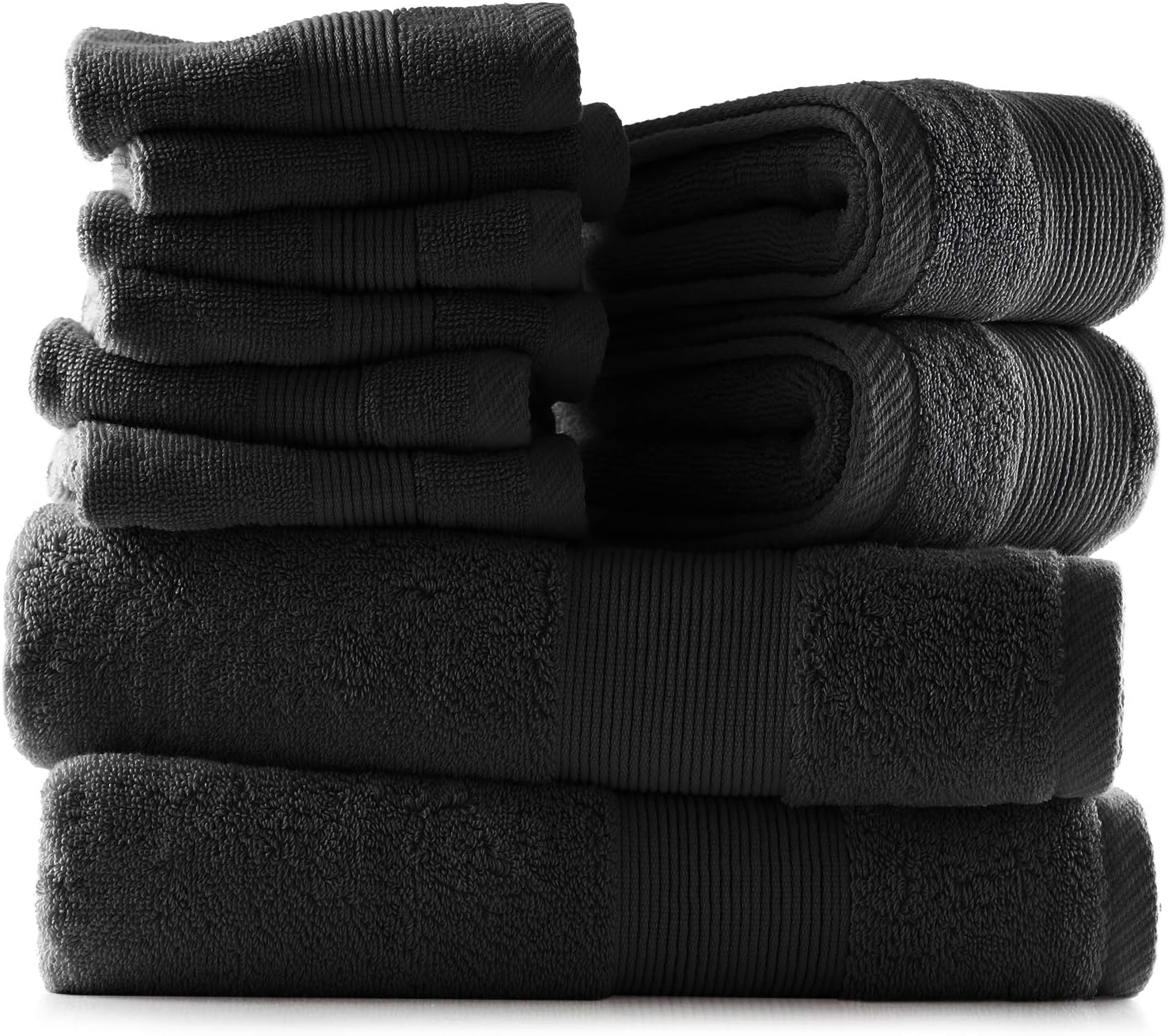 Hearth & Harbor Bath Towels for Bathroom - 100% Ring Spun Cotton Luxury Bathroom Towels - Soft & Highly Absorbent Bath Towels Set, 10 Piece Set (2 Bath Towels, 2 Hand Towels, 6 Washcloths) - Red
