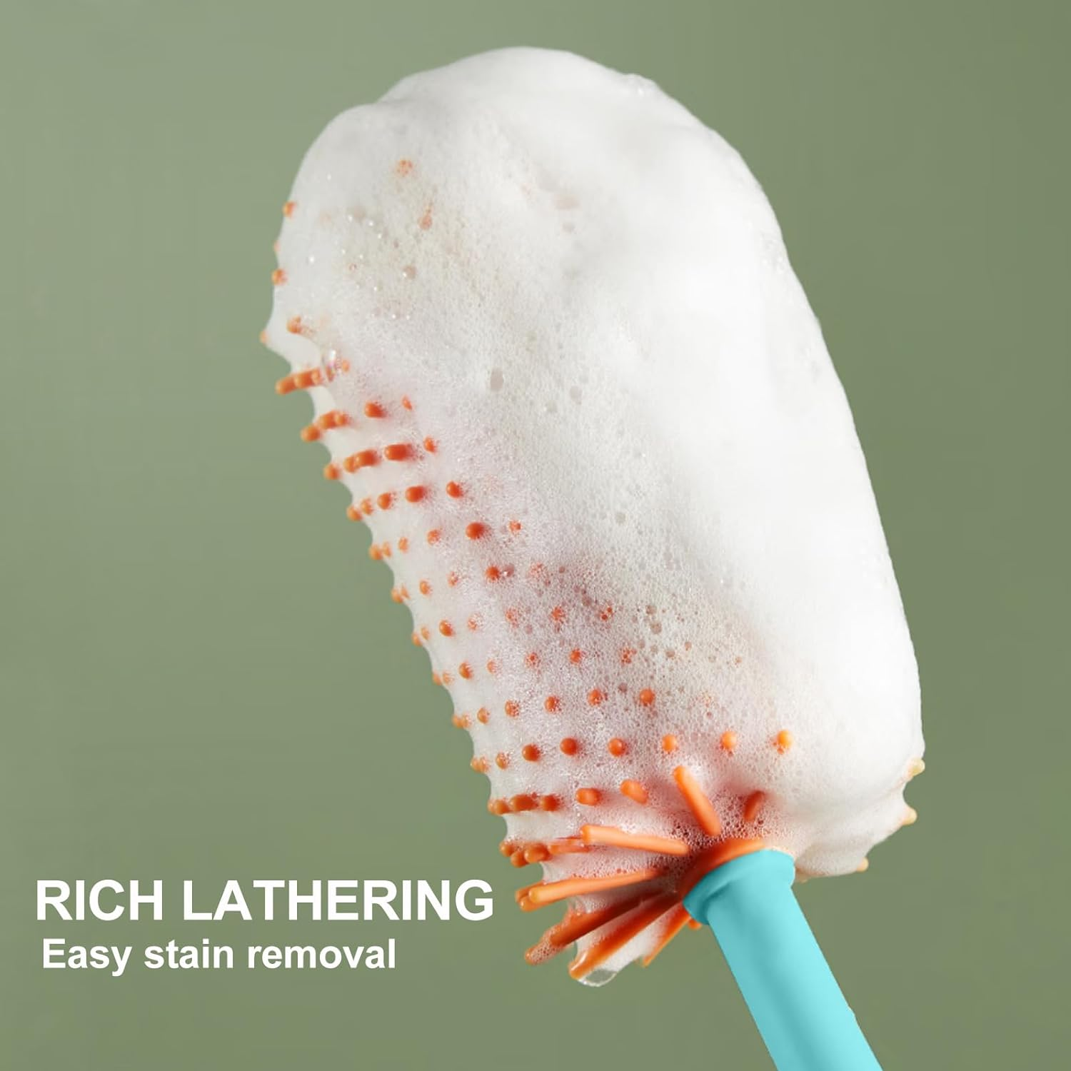 Bottle Brush 3 Pack - Silicone Baby Bottle Cleaner Brush Staw Cleaning Kitchen Wire Scrub Set for Washing, 12" Long Handle Water Sports Bottle Cleaner Vase, Glassware (Red) - 3-One-Red image number 3