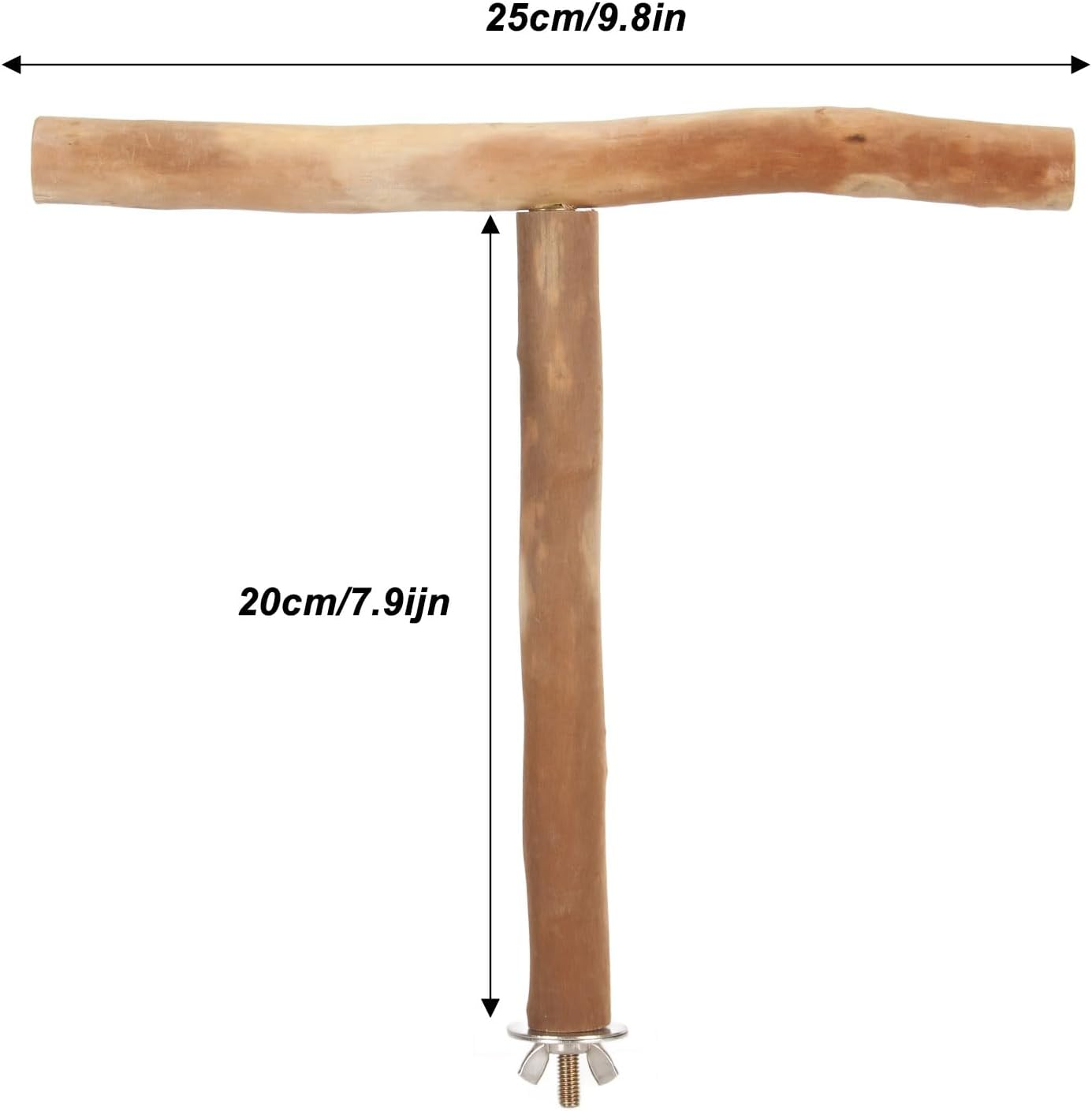 Training Climbing Toys T Shaped Wood Bird Perch Fun Palm Grinding Chewing Exercising Relieve Boredom Wooden Lovebird Stand for Bird Cage image number 2