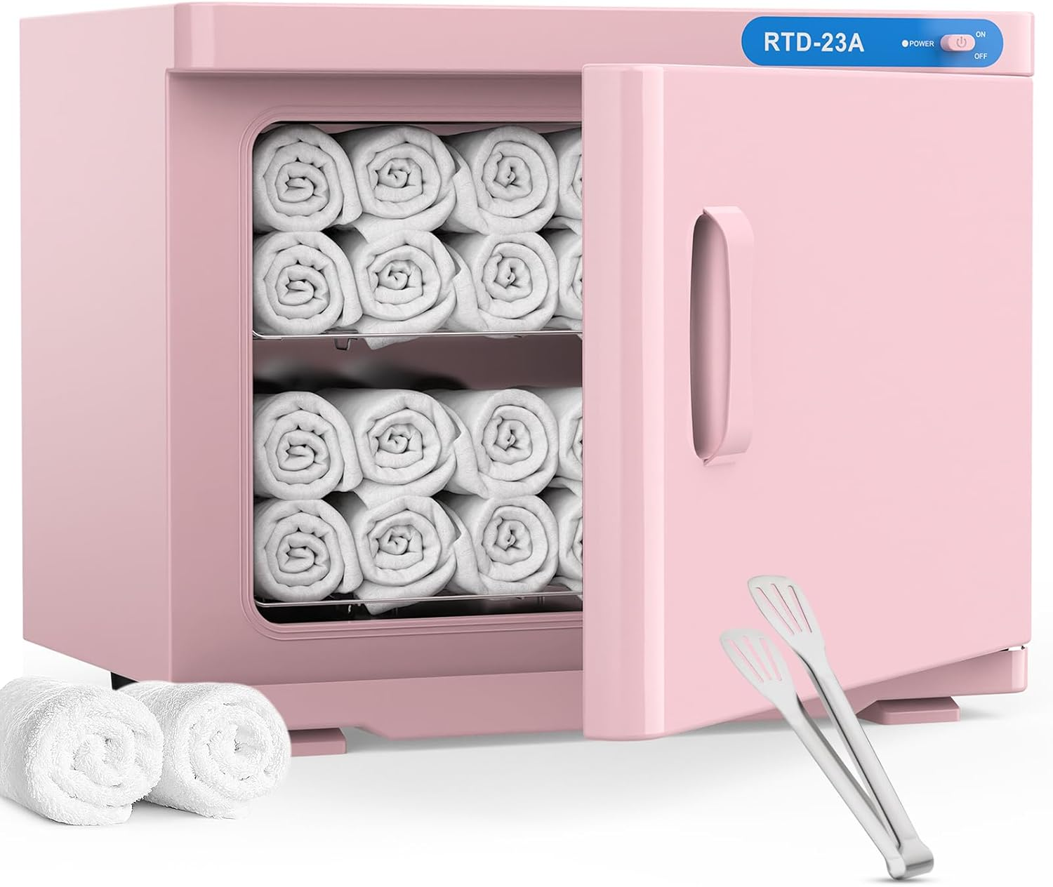 ADVWIN Hot Towel Warmer, 16L Bath Towel Warmer Cabinet with Stainless Steel Racks, Black