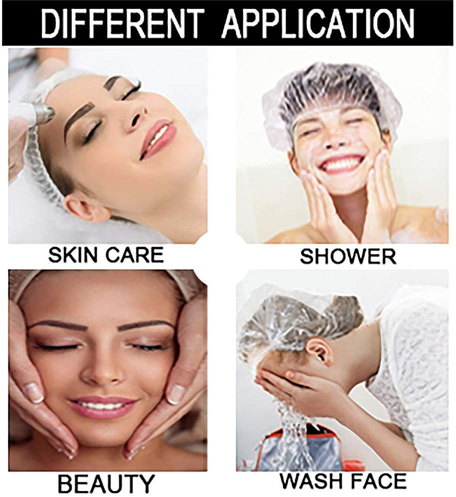 CHEM-AB ENTEREPIRSE Reusable Elastic Shower Cap for Men and Women Transparent Colour, Free Size Pack of 15 image number 3
