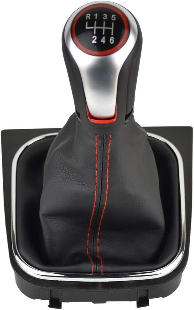 Malcayang 6 Speed Gear Shift Knobs Boot Cover for Golf MK5 MK6 MK7 Scirroco Eos image number 1