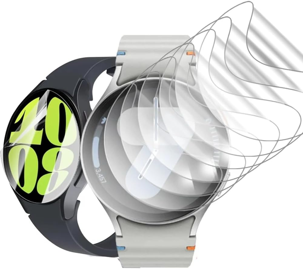 TPU Gel Screen Protector for Samsung Galaxy Watch 7/6/5/4 40 Mm Flexible Hydrogel Film Transparent Protector Ultra Thin Touch Sensitive Automatic Repair Pack of 6