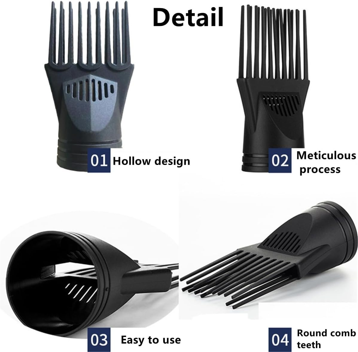 2 Pcs Hair Dryer Comb Accessories, Hair Dryer Cover,Hairdressing Salon Nozzle, Universal Plastic Blow Cover Comb Attachment for Straightening Detangling and Barber Salon
