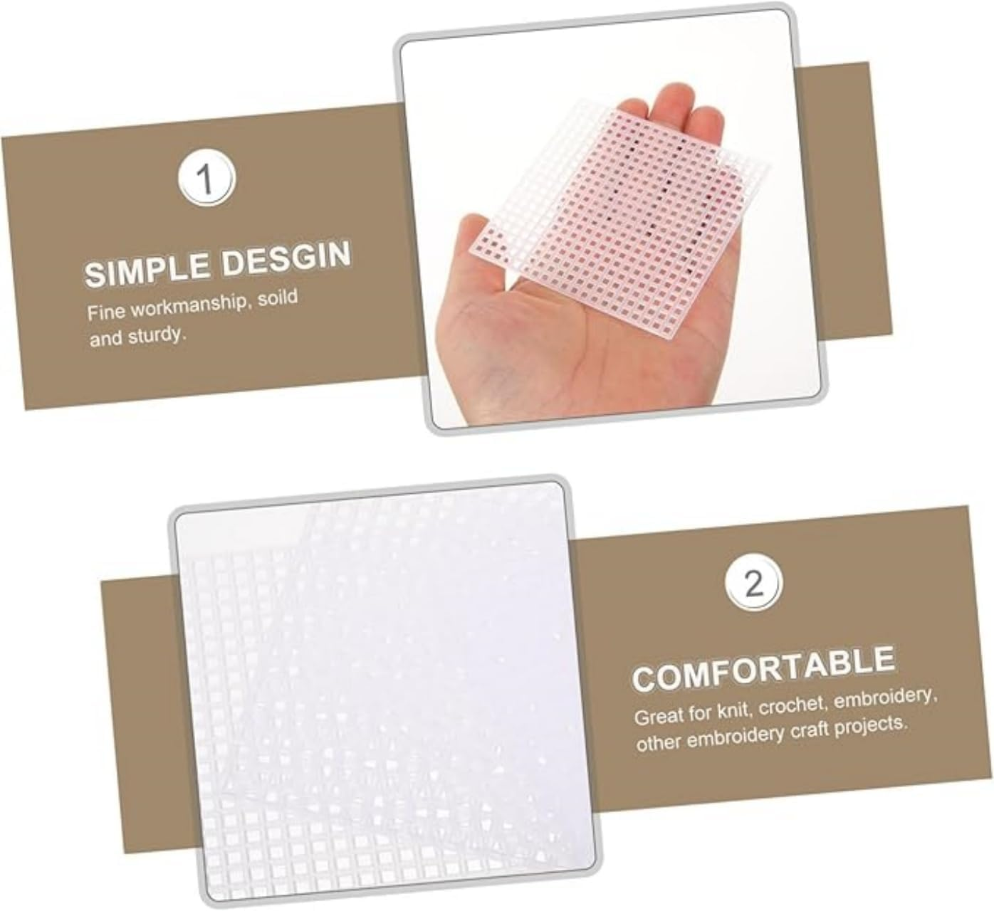 10Pcs Sheets Handwoven Baseboard Embroidery DIY Pads Bag DIY Material Plastic Mesh Pads Plastic Mesh for Embroidery Plastic Canvas for Bag Sewing，For Embroidery Crafting Knit and Crochet Projects image number 6