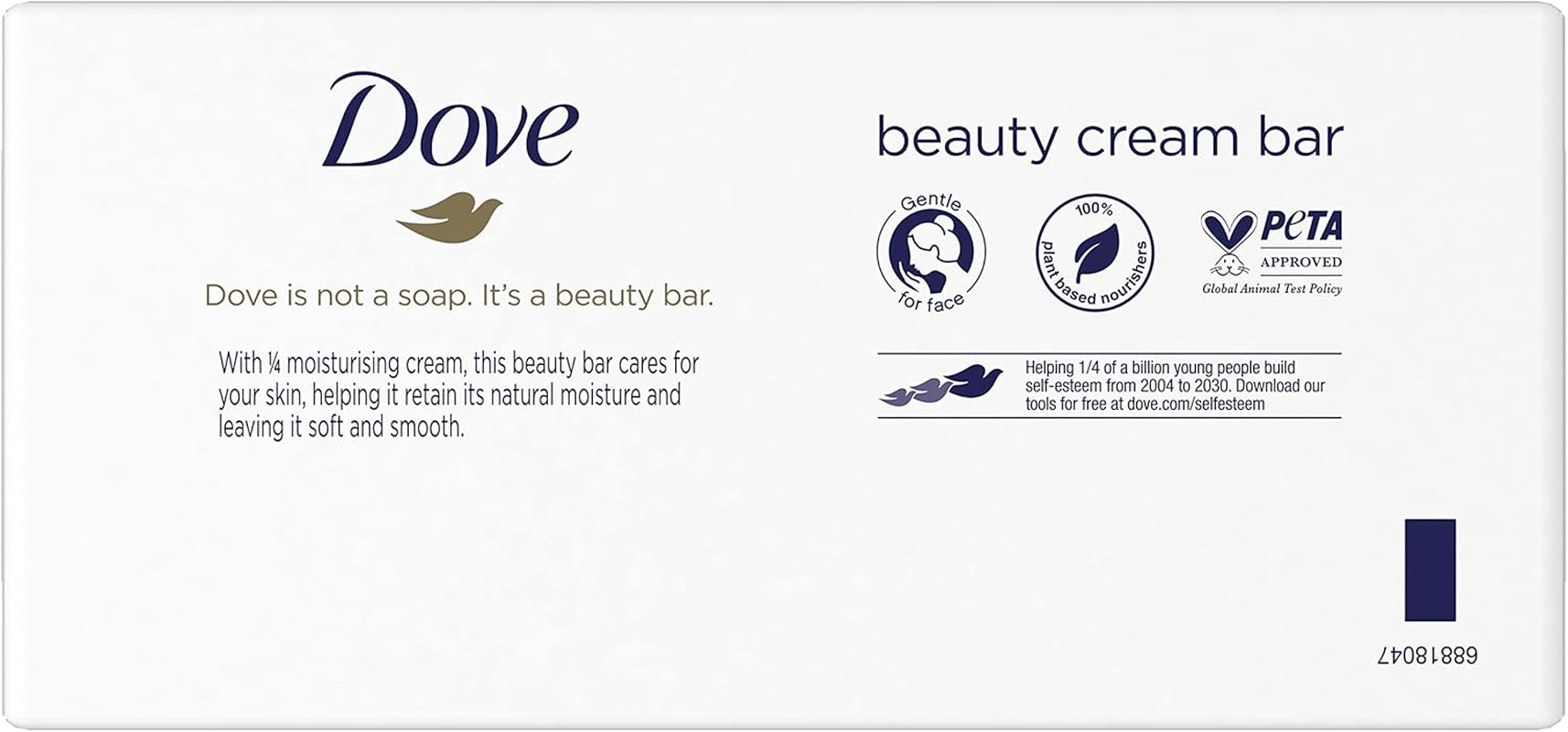 Dove Original Beauty Bar Soap with &frac14; Moisturising Cream for Softer, Smoother, Healthier-Looking Skin 6X 90 G image number 6