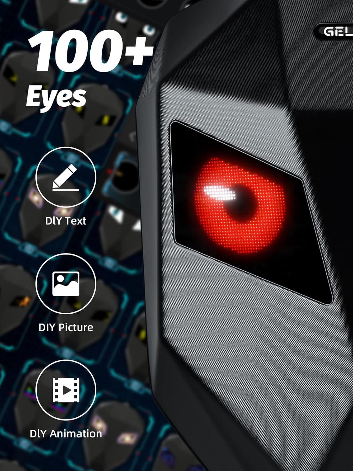 Gelrova Knight LED Motorcycle Backpack, Hard Case Riding Backpack DIY Motorbike Luggage Laptop Bag Waterproof, 19Inch image number 6