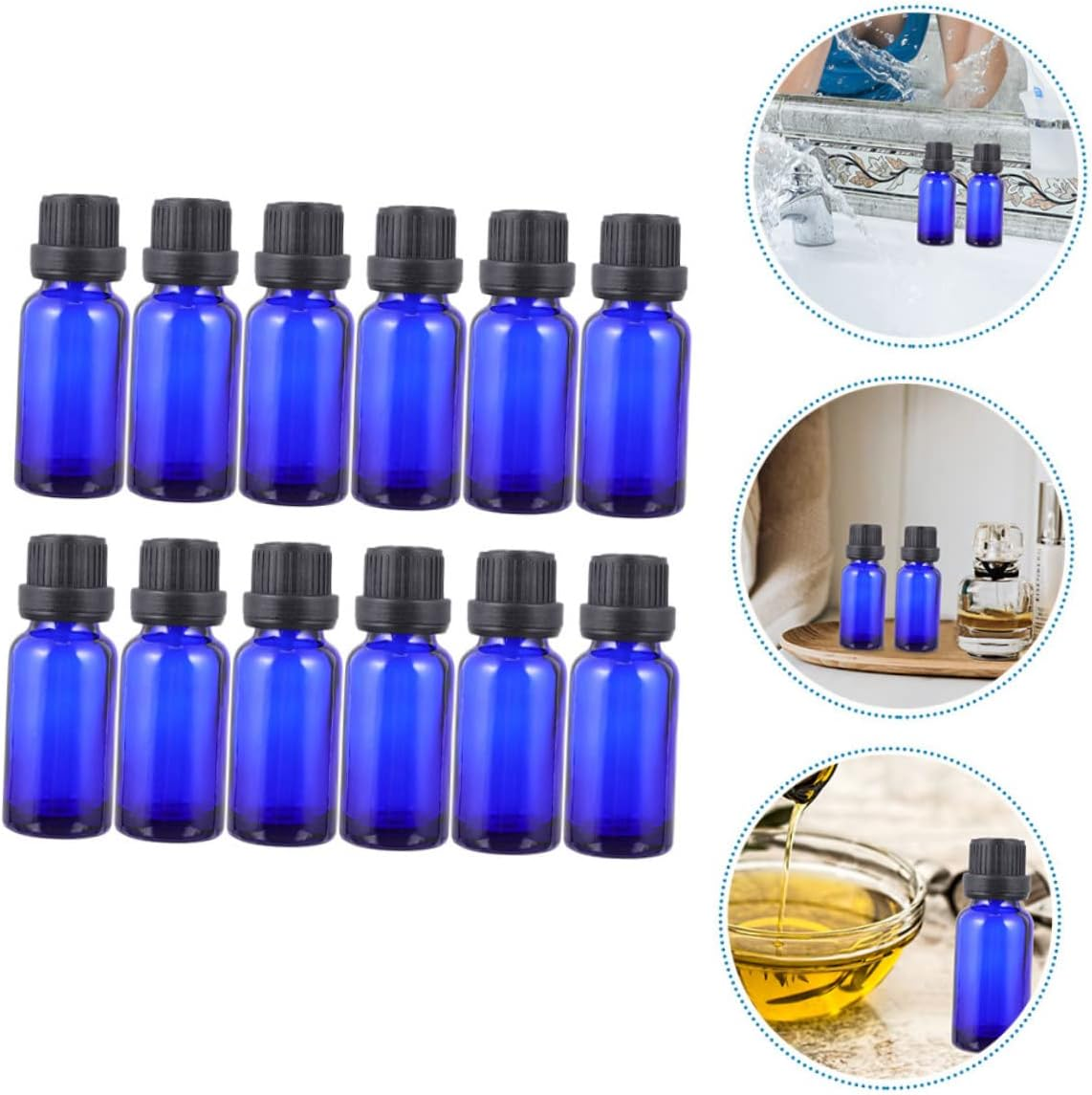 Yardenfun 20Pcs Essential Oil Bottles Small Glass Containers Orifice Reducer for Perfume Sample Bottles for Cuticle Oil image number 5
