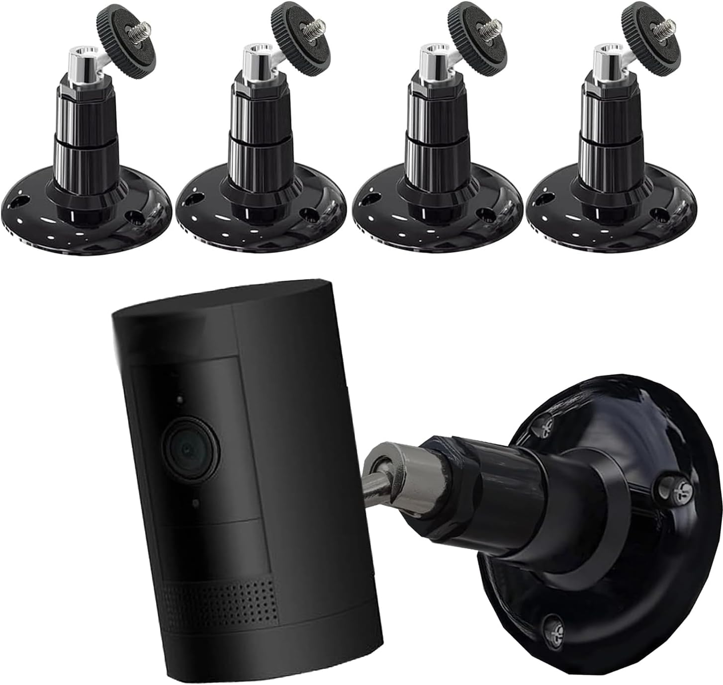 Lyfengdeam 2 Pack Wall Mount Compatible with Wyze Cam Pan V3 & Wyze Cam V4/V3 & Wyze Cam Outdoor/Indoor, 360 Degree Swivel Adjustable Bracket for Wyze Cam and Other Camera with Same Interface (Black)