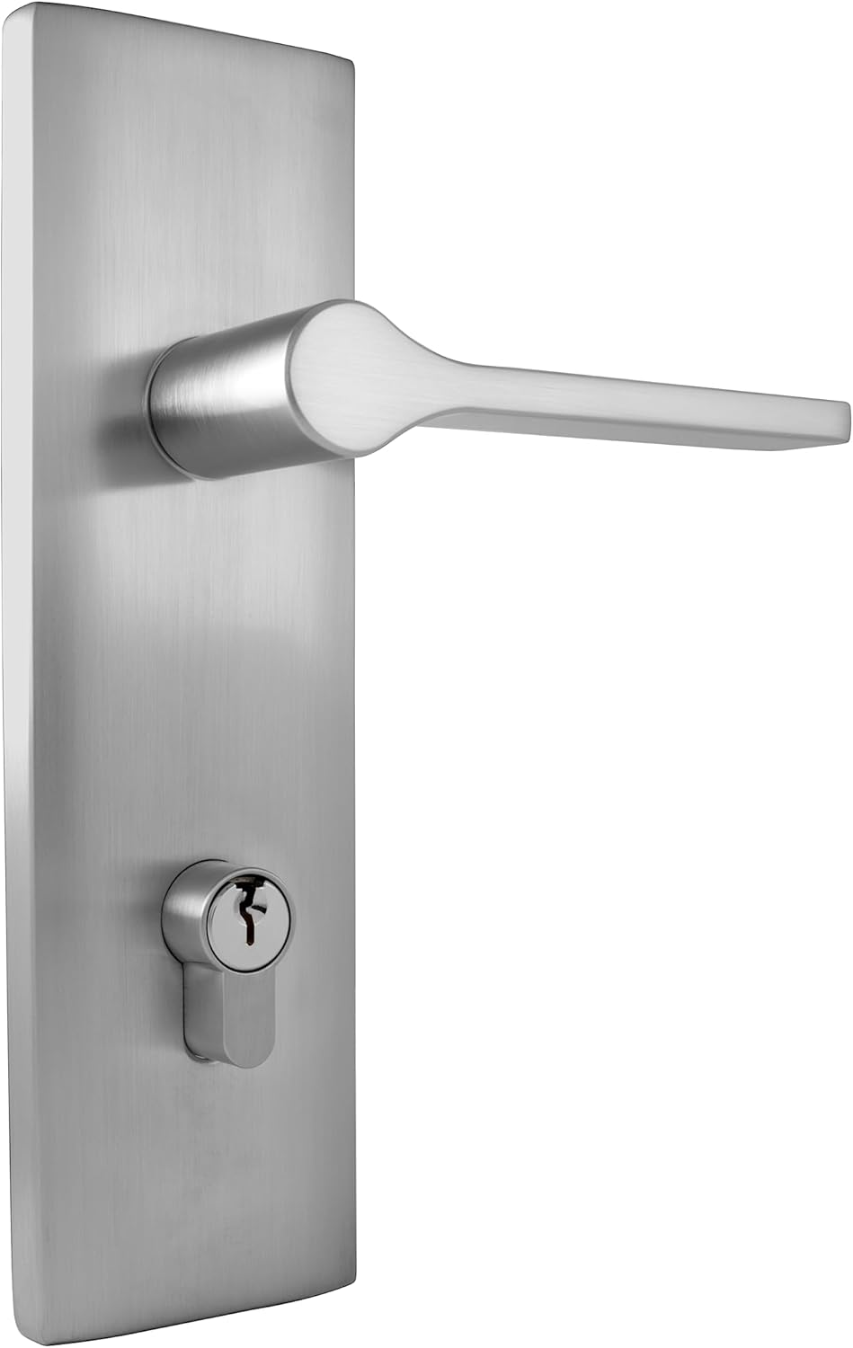 Gainsborough Tradepro Adel Long Plate Entrance Double Cylinder Lever and Lock Set, Satin Chrome image number 3
