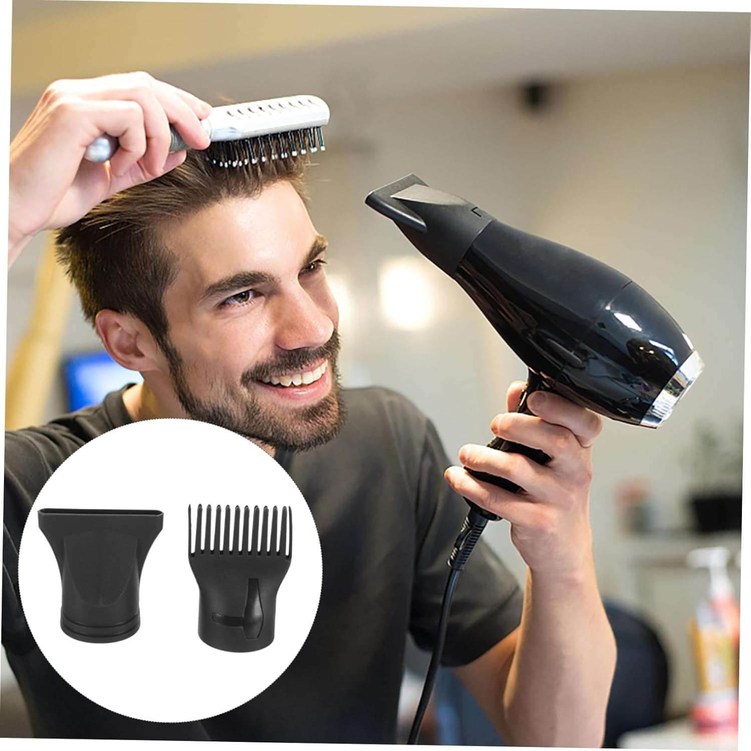 10Pcs Hair Dryer Nozzles and Combs Set, Narrow Concentrator Blow Dryer Attachments, Heat Resistant Styling Tools for Professional Salon and Home Use image number 1