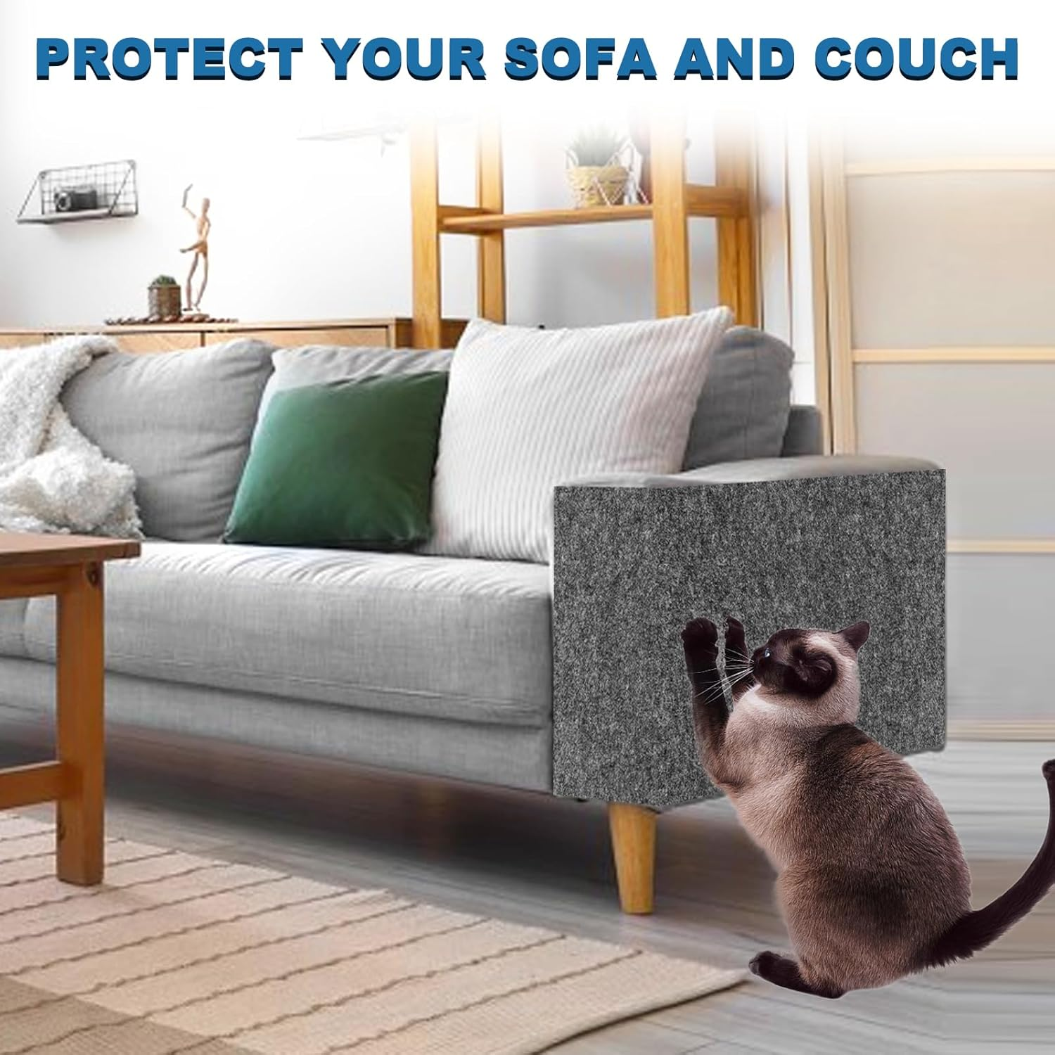 Rainmae 200 Cm X 40 Cm Self-Adhesive Trimmable Cat Scratching Mat, Cat Scratching Board, Cat Scratching Board, Cat Scratching Board, Cat Scratching Board, Cat Scratching Boards image number 2