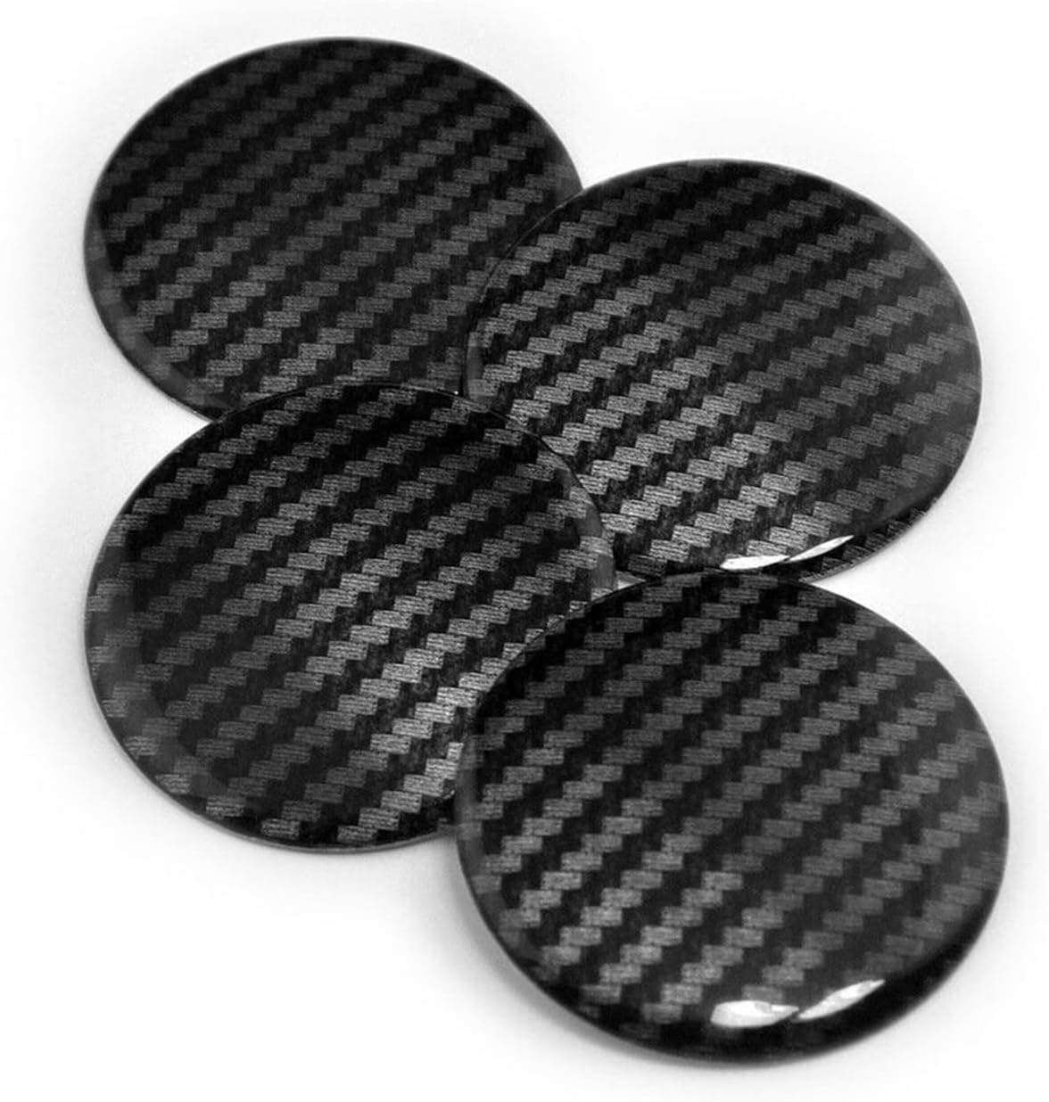 Xwang Store 4Pcs 50Mm Carbon Fiber Stripe Car Emblem Hub Wheel Center Cap Cover Sticker Aluminum Wheel Center Cap image number 1