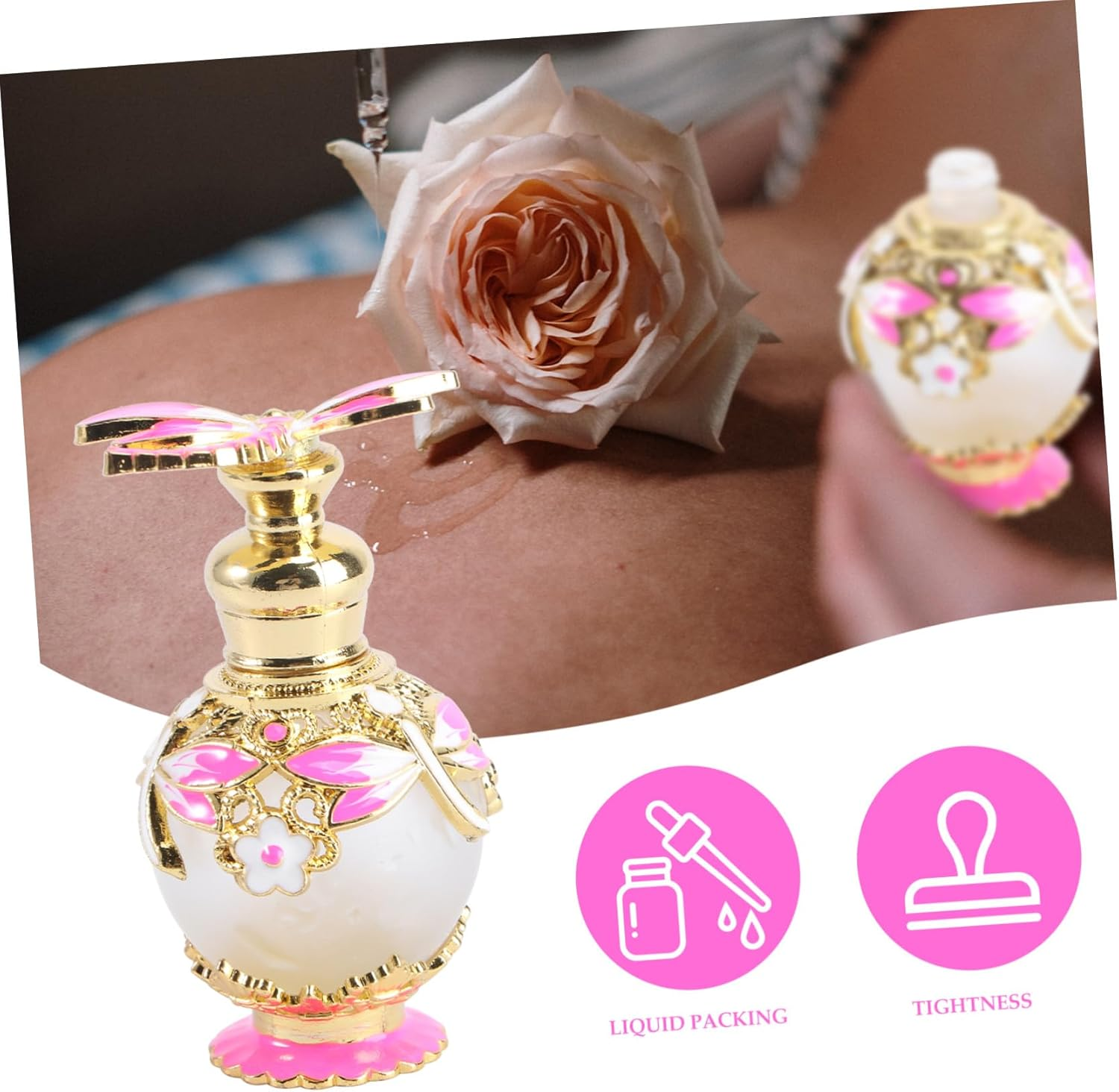 Dragonfly Decoration Perfume Storage Bottle 15Ml Frosted Glass Refillable Essential Oil Storage Container Elegant Home D&eacute;cor Accent image number 3